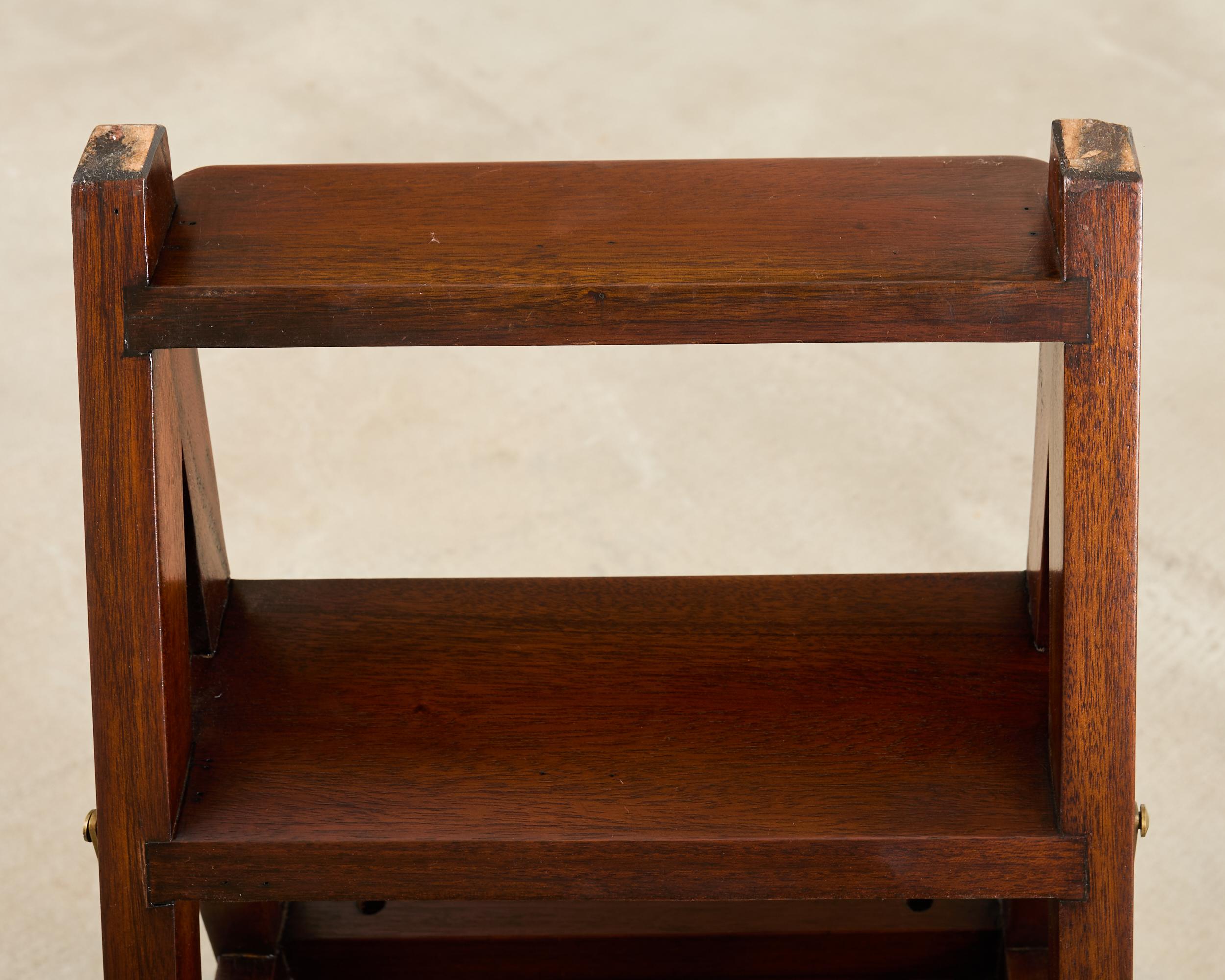 Arts and Crafts Style Mahogany Metamorphic Library Chair For Sale 3