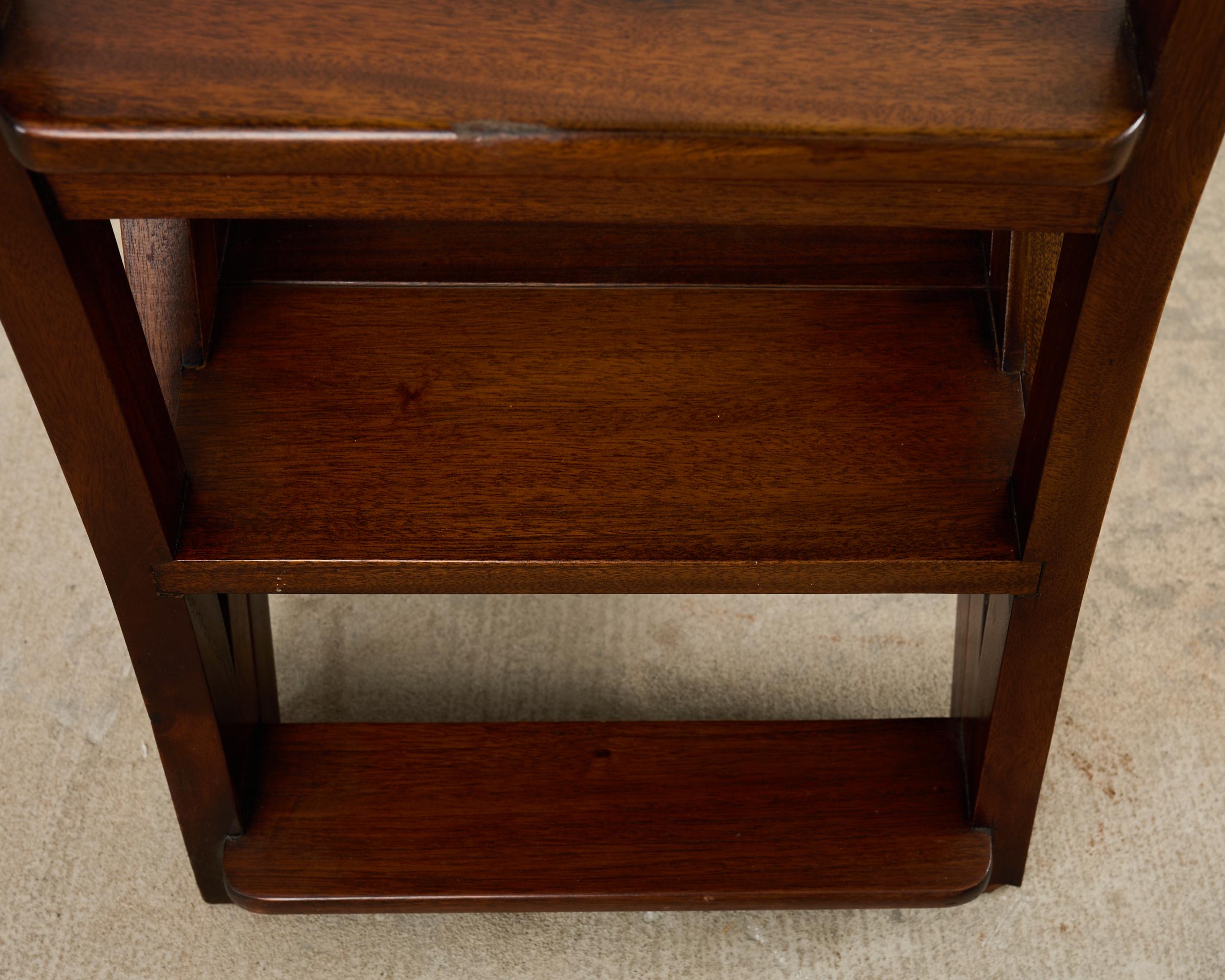 Arts and Crafts Style Mahogany Metamorphic Library Chair For Sale 4