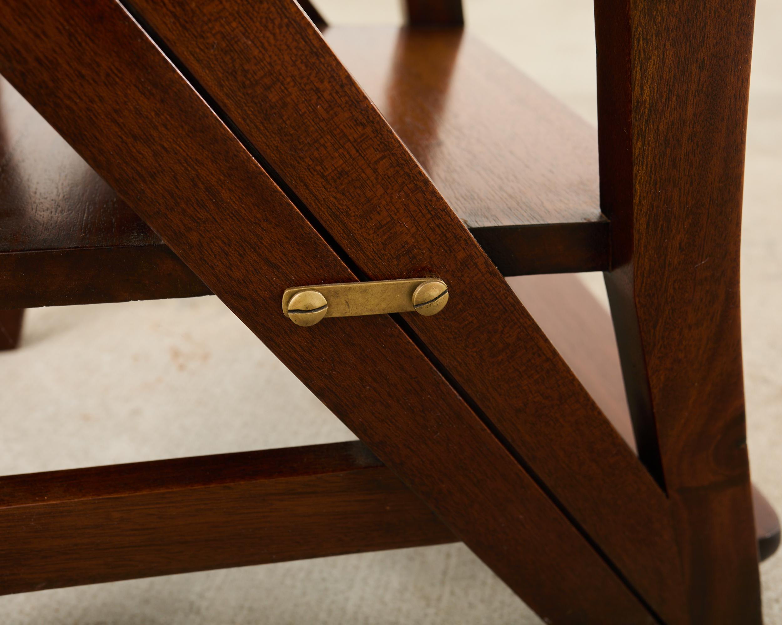 Arts and Crafts Style Mahogany Metamorphic Library Chair For Sale 6