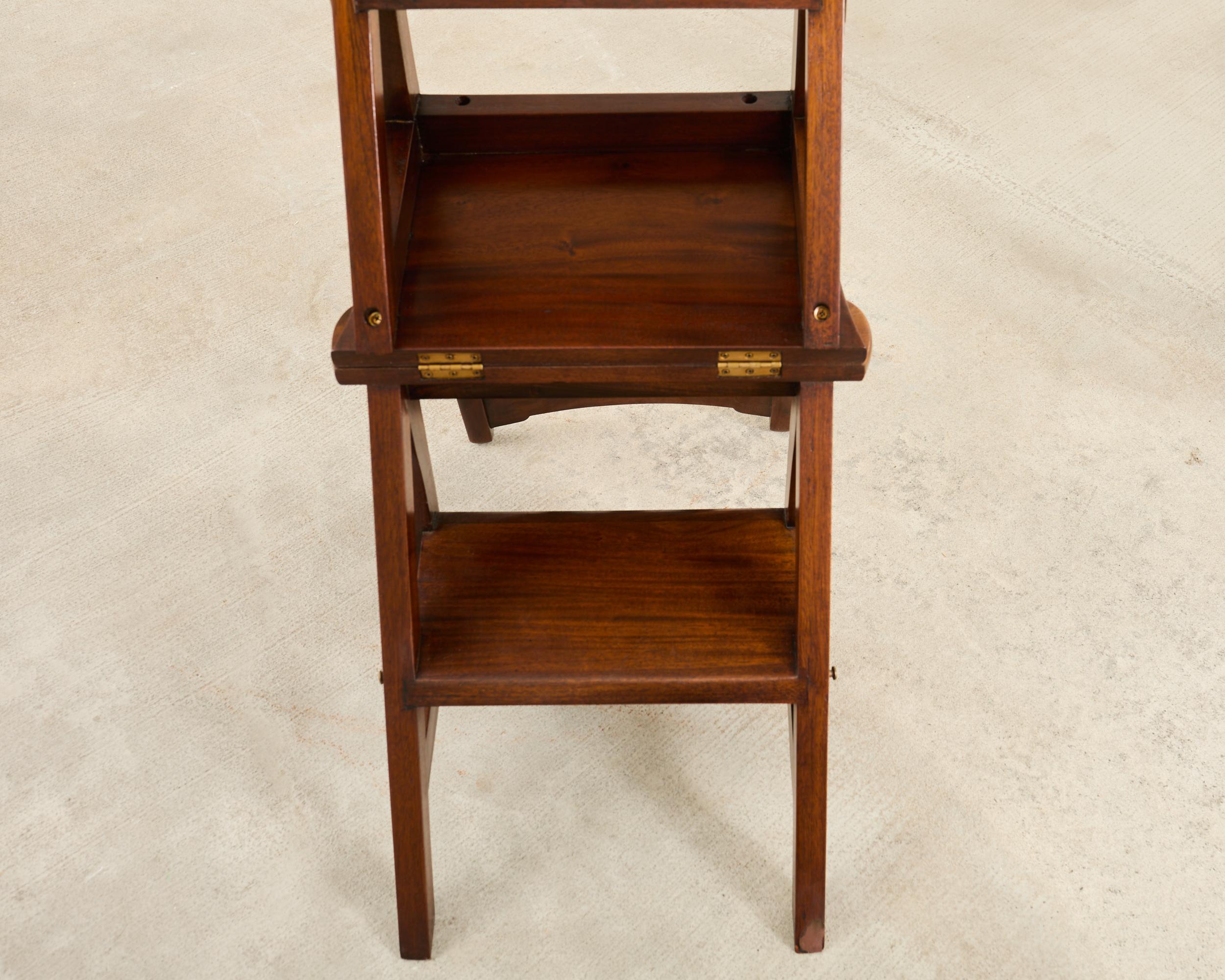 Arts and Crafts Style Mahogany Metamorphic Library Chair For Sale 7