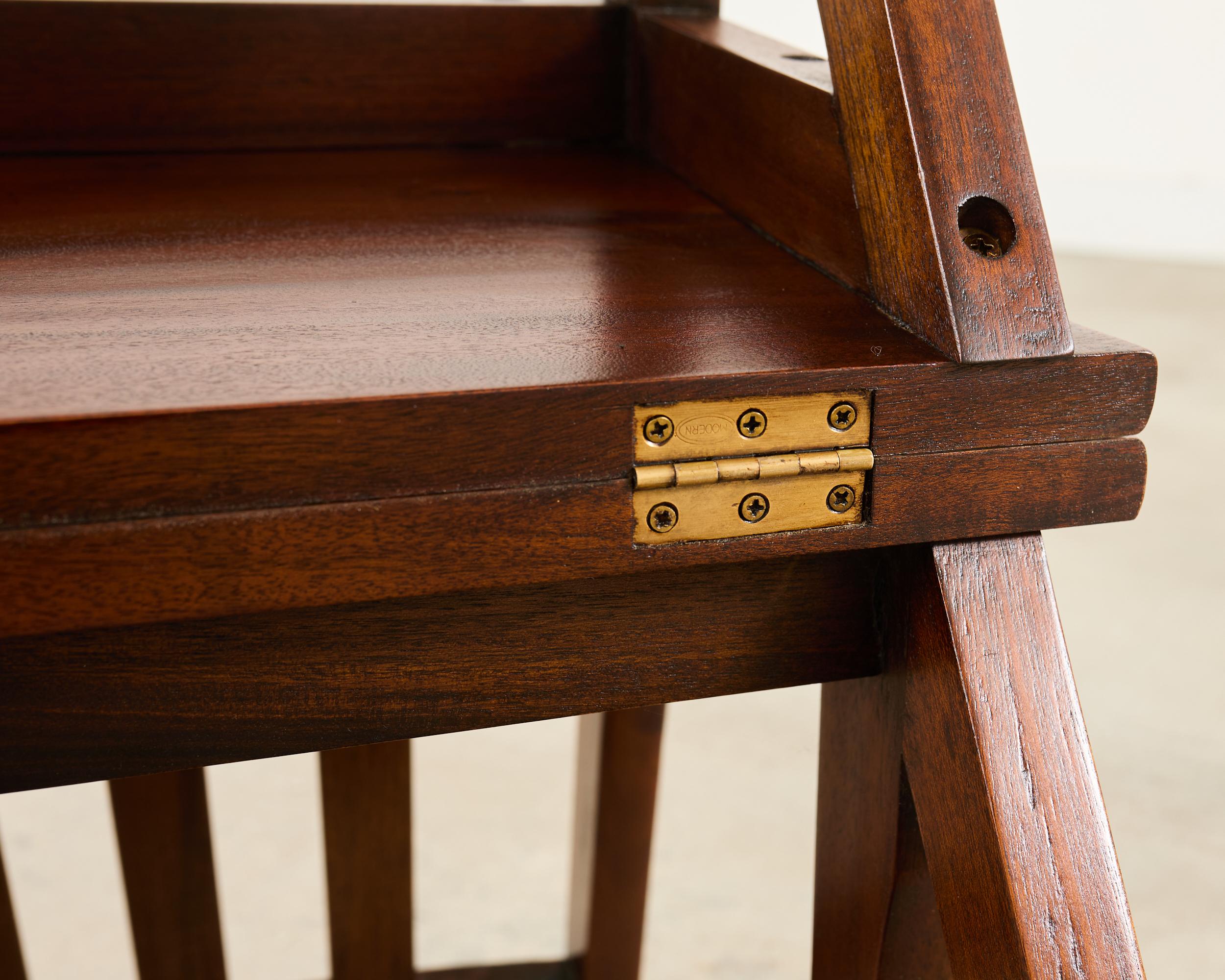 Arts and Crafts Style Mahogany Metamorphic Library Chair For Sale 8