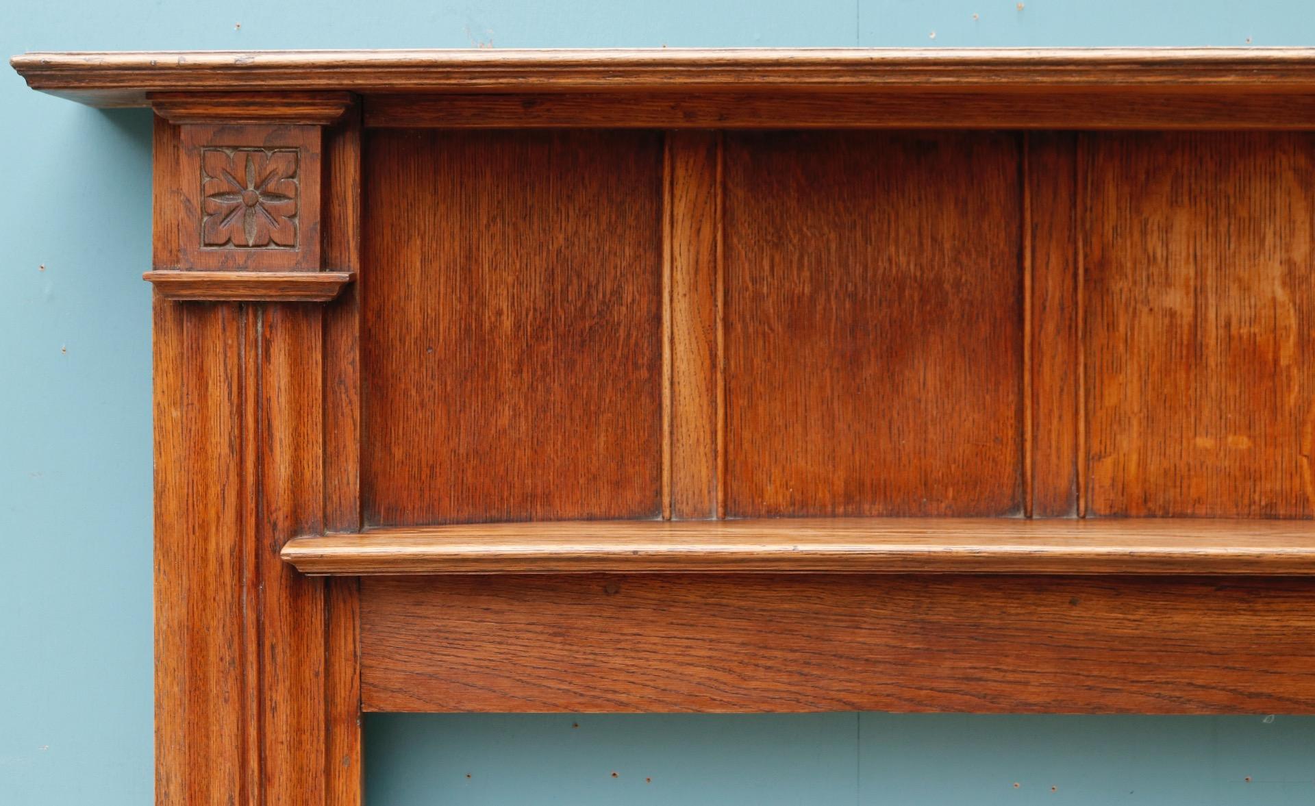 Arts & Crafts Style Reclaimed Oak Mantel In Fair Condition In Wormelow, Herefordshire