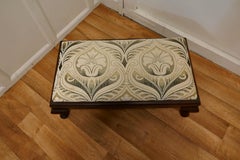 Arts and Crafts Style Upholstered Long Foot Stool
