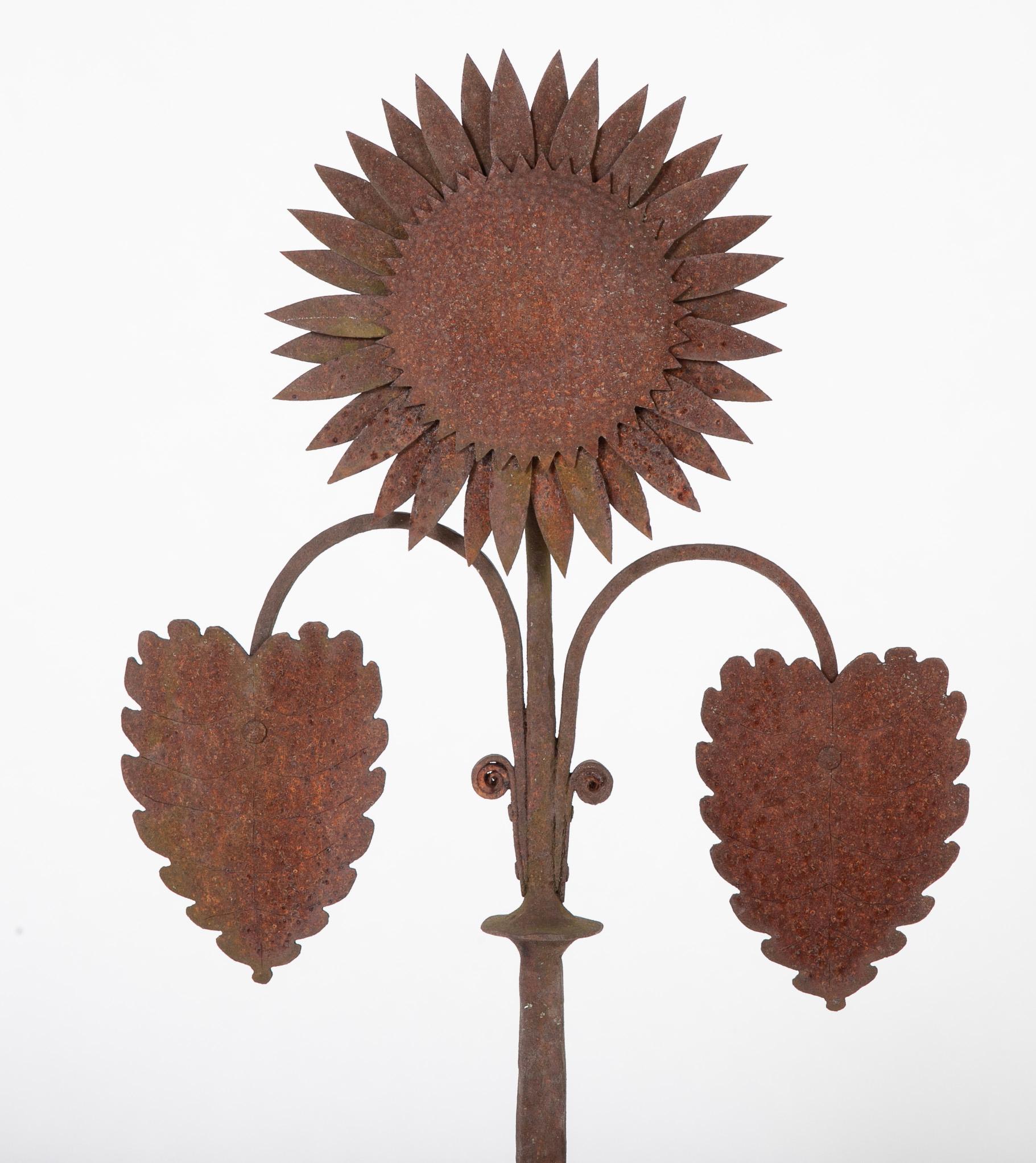 Late 19th Century Arts And Crafts Sunflower Form Andirons