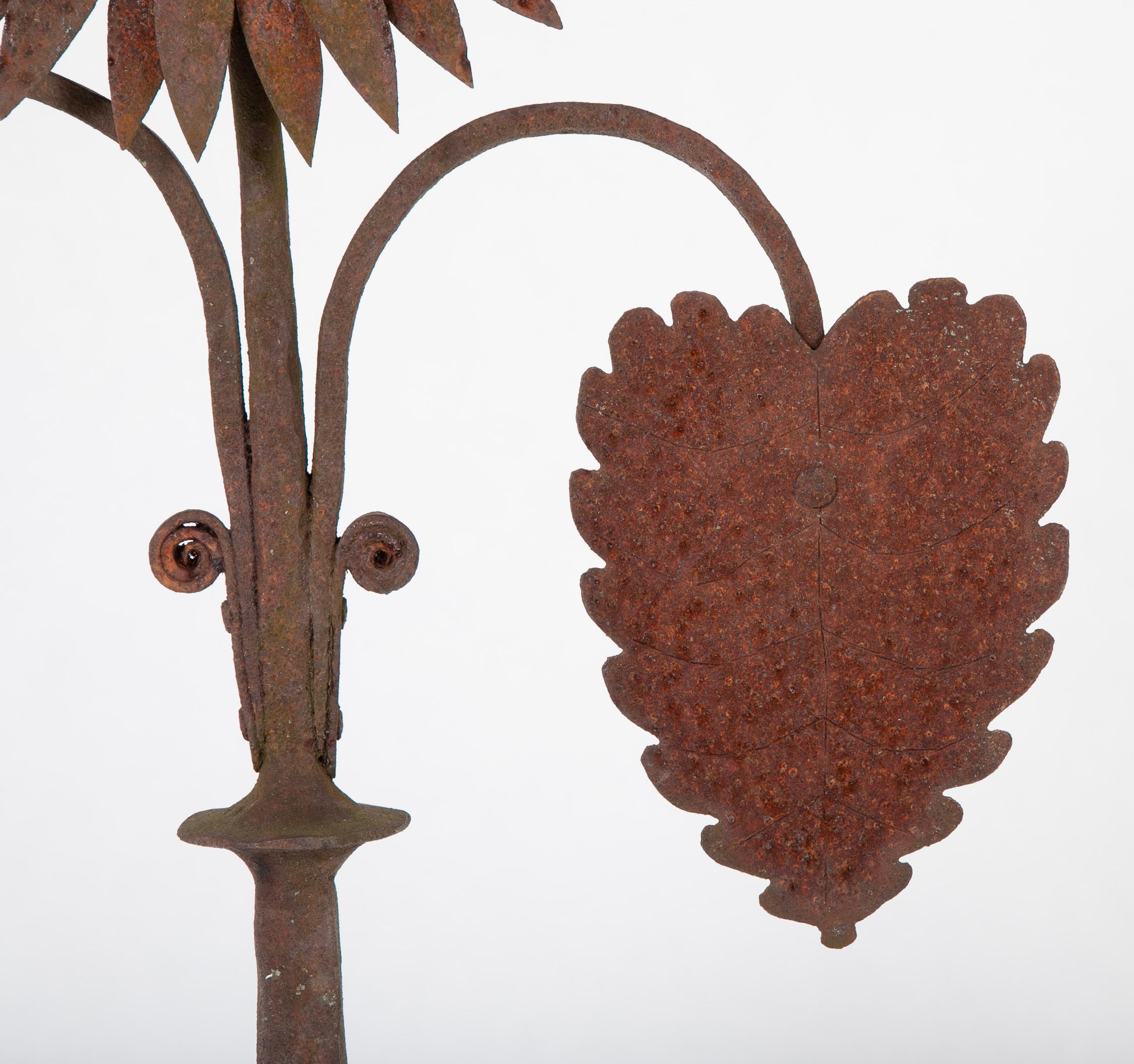 Arts And Crafts Sunflower Form Andirons 1