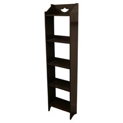 Arts and Crafts Tall Slim Open Front Oak Bookcase.   