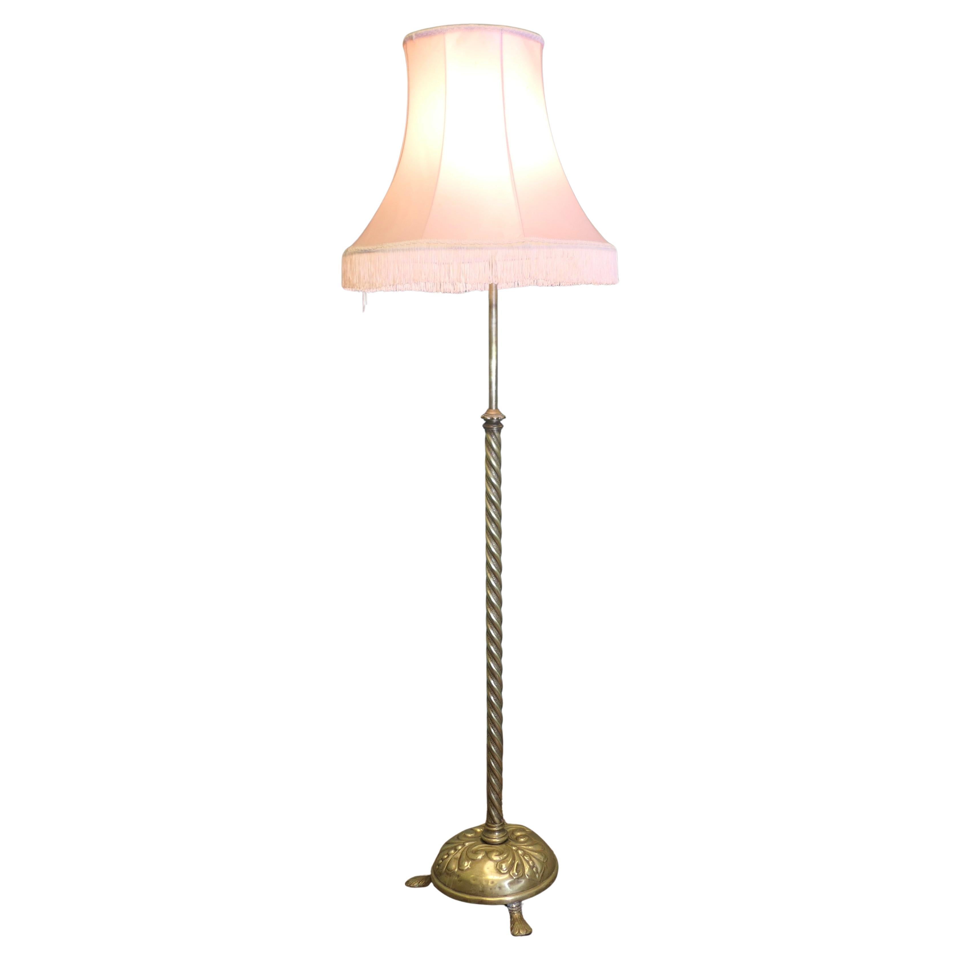Arts and Crafts Telescopic  Brass Floor Lamp   This lamp is a statuesque piece i