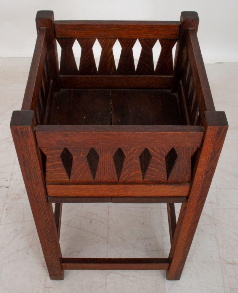 20th Century Arts and Crafts Tiger Oak Planter or Jardiniere For Sale