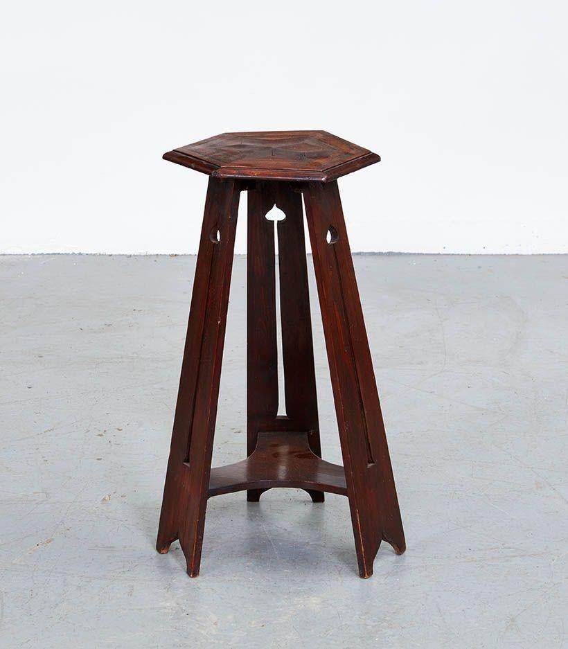 Oak Arts and Crafts Tripod Table