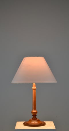 Lampada da tavolo in bosso tornito Arts and Crafts - Inizio XX secolo, Francia