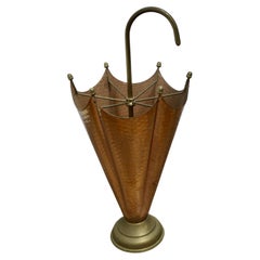 Arts and Crafts Umbrella Shaped Copper and Brass Umbrella Stand   