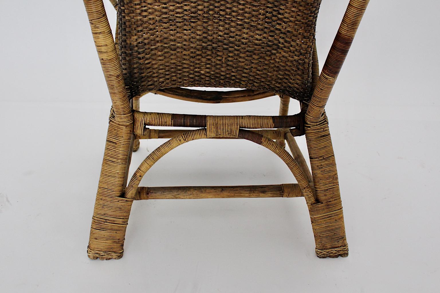 Organic Arts & Crafts Vintage Wicker Rattan Armchair Dryad and Co circa 1910 UK For Sale 4