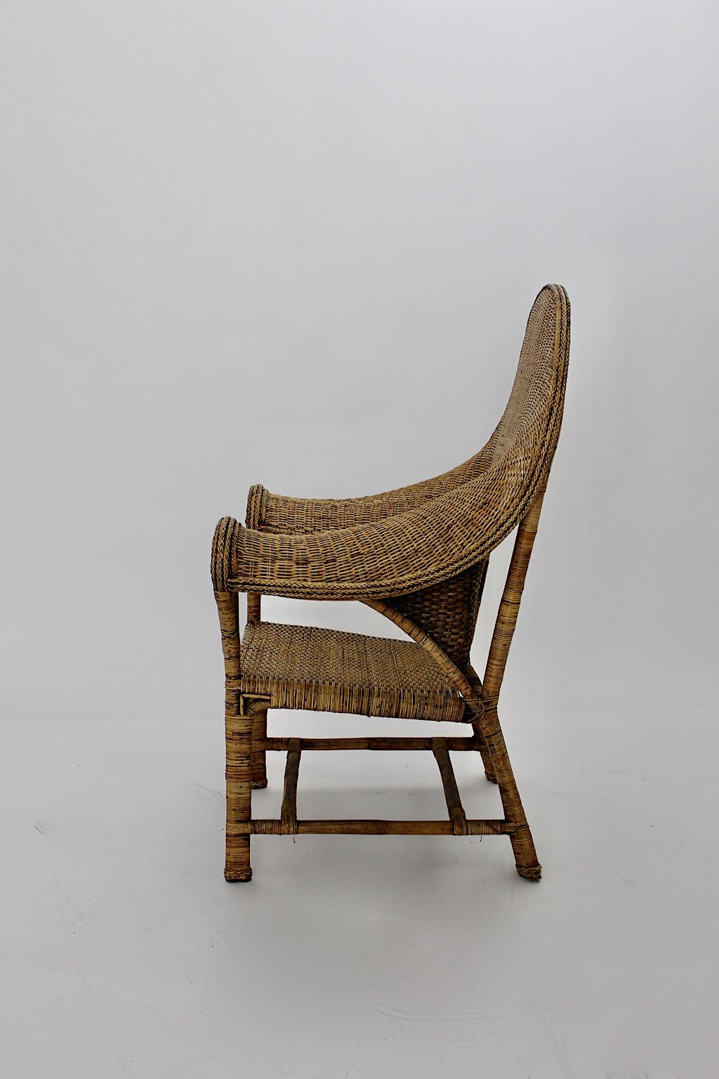 vintage wicker armchair