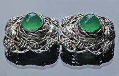 Arts and Crafts Waist Clasp by Joseph Anton Hodel, Silver & Chalcedony C. 1905