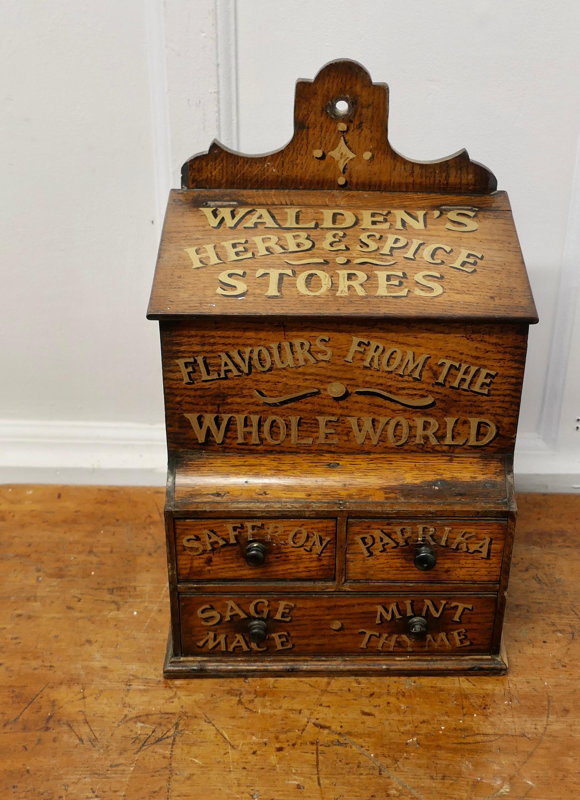 Arts and Crafts Wall Hanging Salt Box with Spice Drawers  A lovely piece   In Good Condition For Sale In Chillerton, Isle of Wight