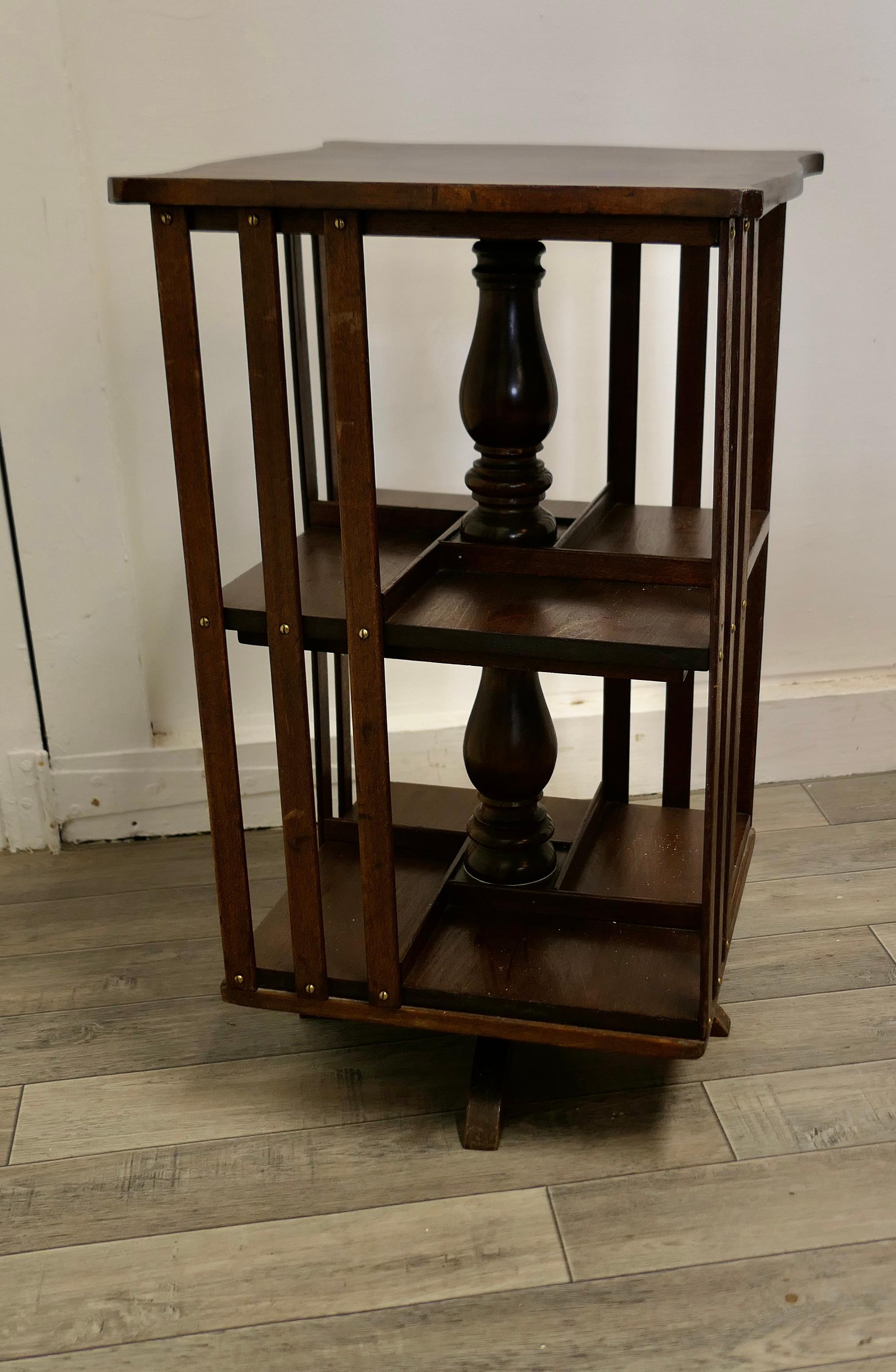 Art Deco Arts and Crafts Walnut Lamp Table Bookcase