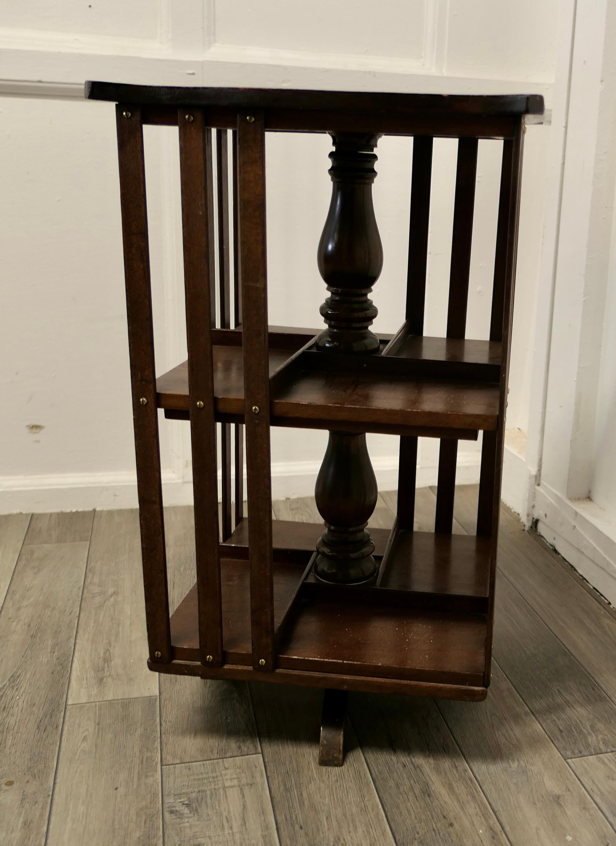 Arts and Crafts Walnut Lamp Table Bookcase 1