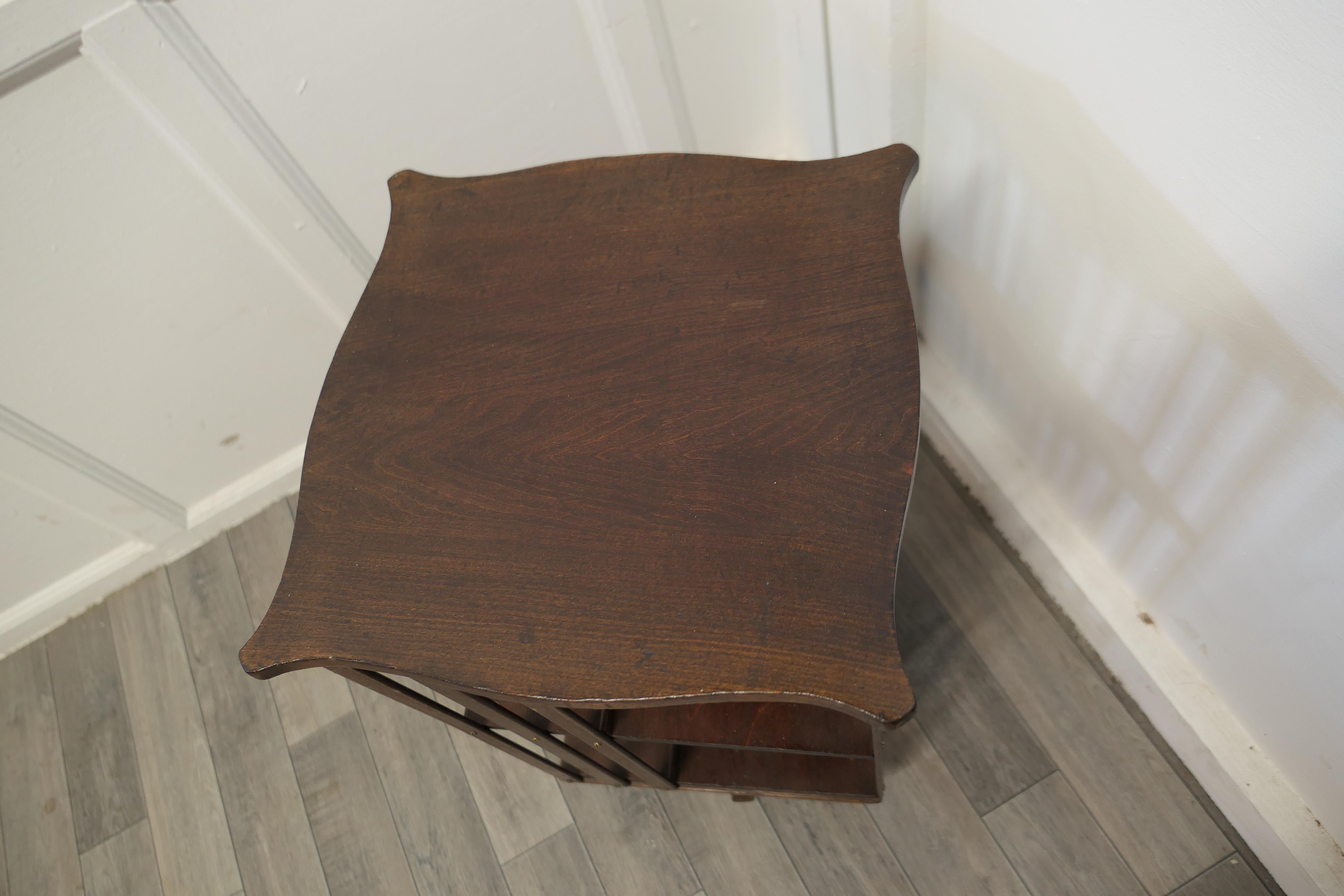 Arts and Crafts Walnut Lamp Table Bookcase 2