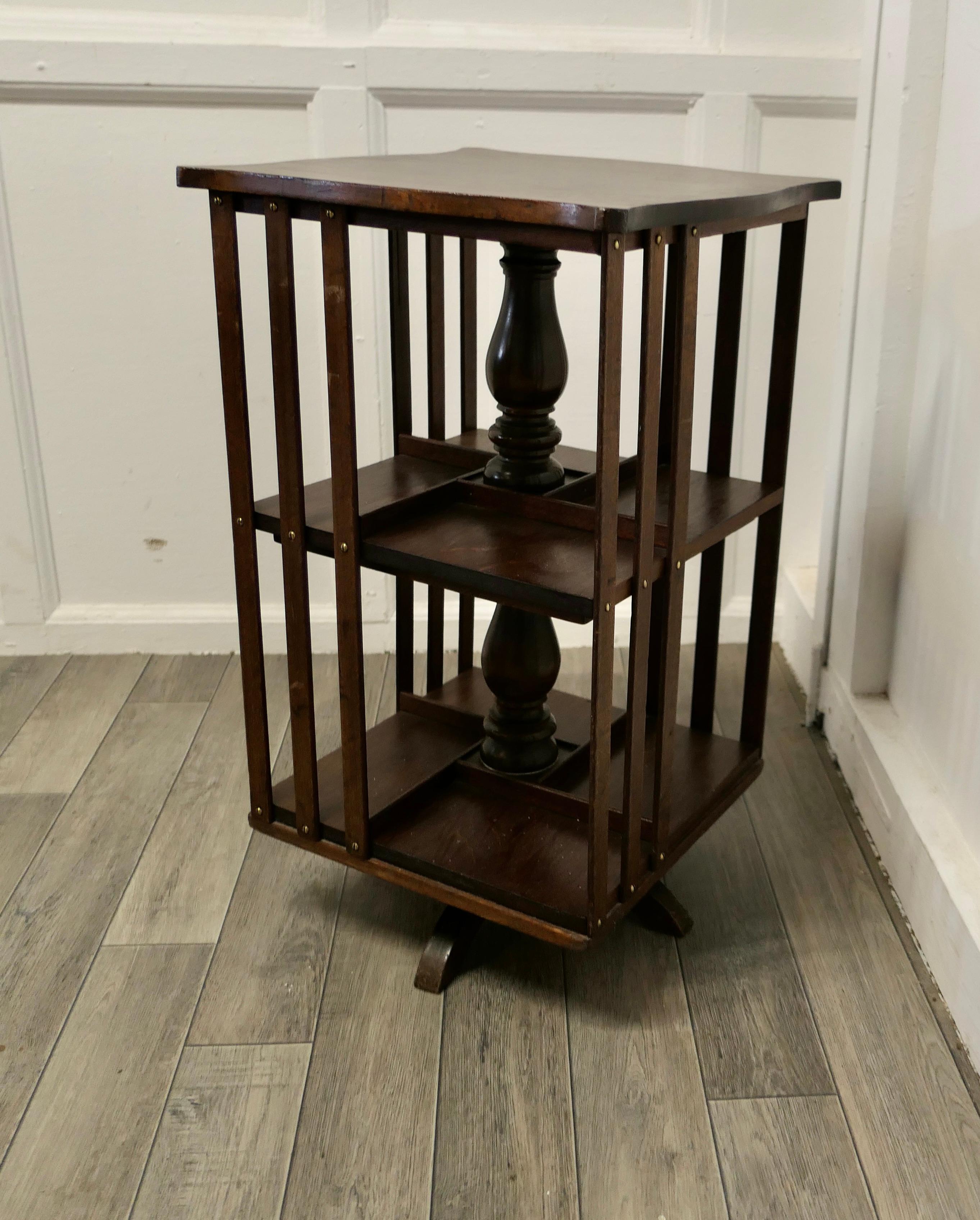 Arts and Crafts Walnut Lamp Table Bookcase 3