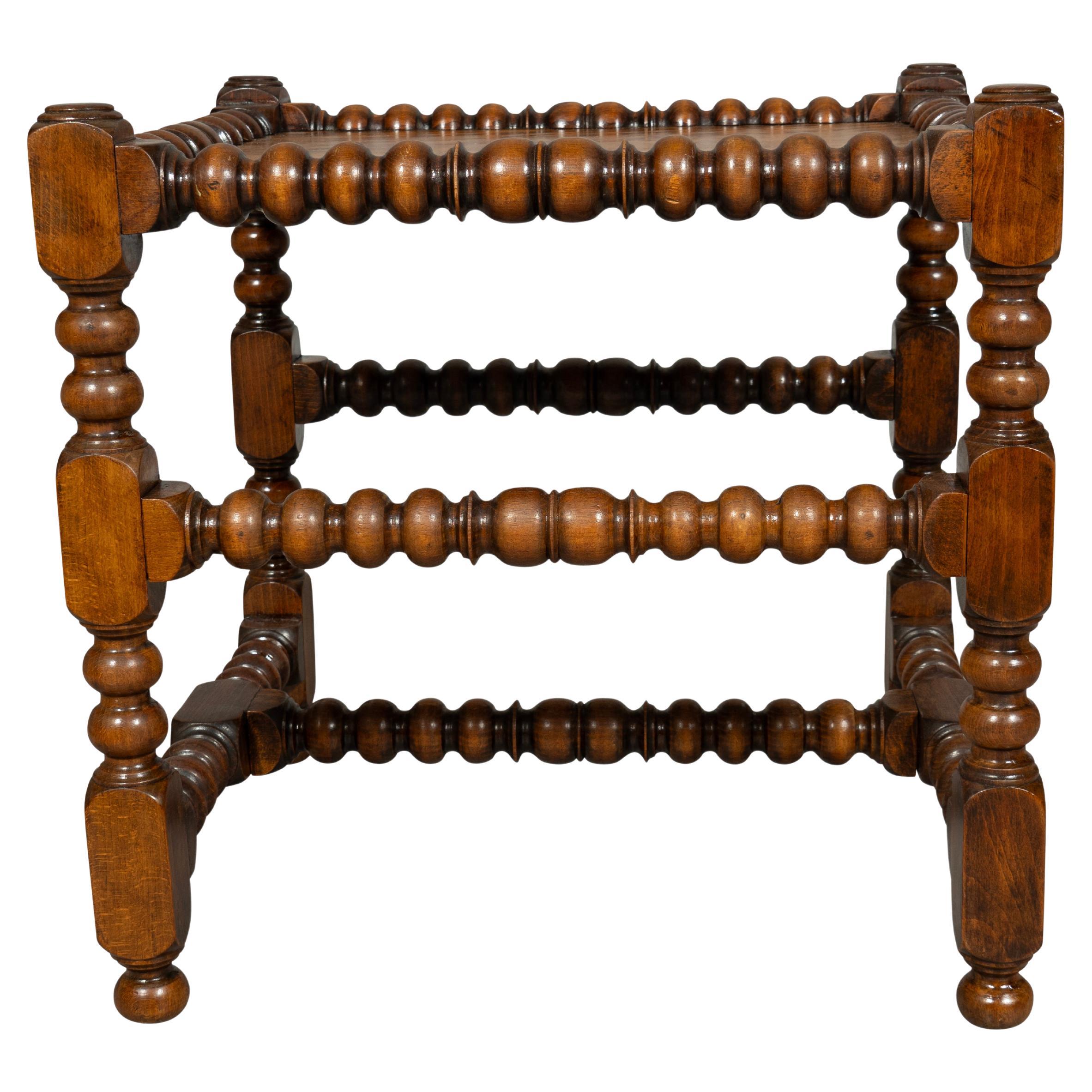 Arts and Crafts Walnuss gedreht Wood Bench