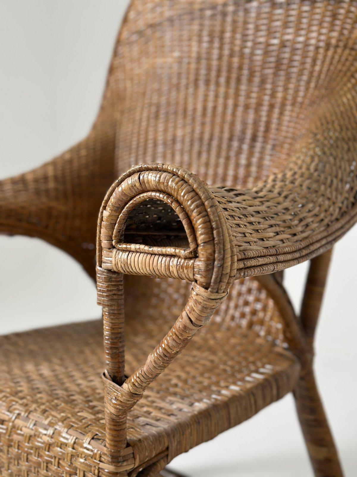 Arts and Crafts Wicker Longue Chair By Dryad and Co UK.1920s For Sale 3