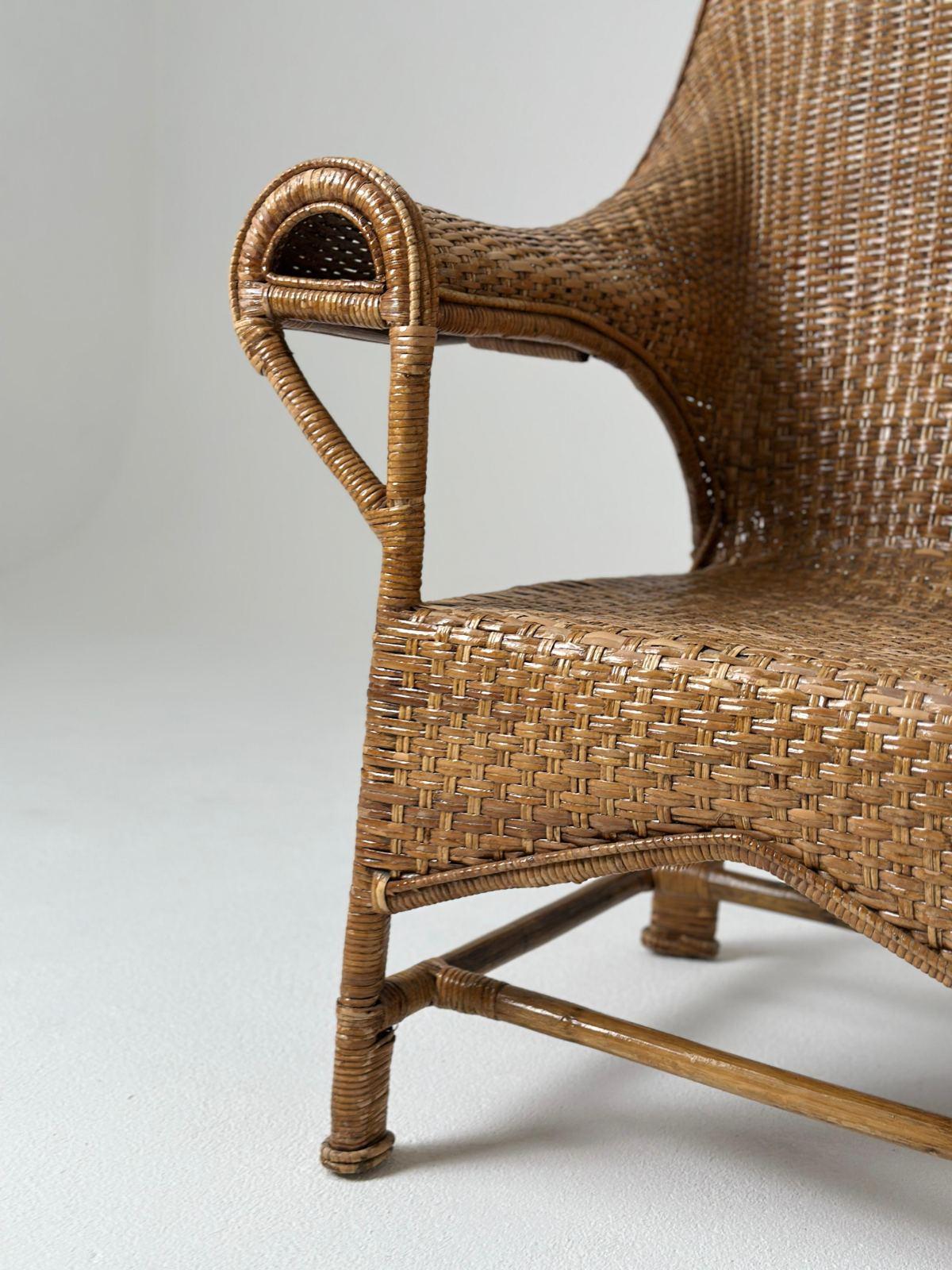 Arts and Crafts Wicker Longue Chair By Dryad and Co UK.1920s For Sale 4