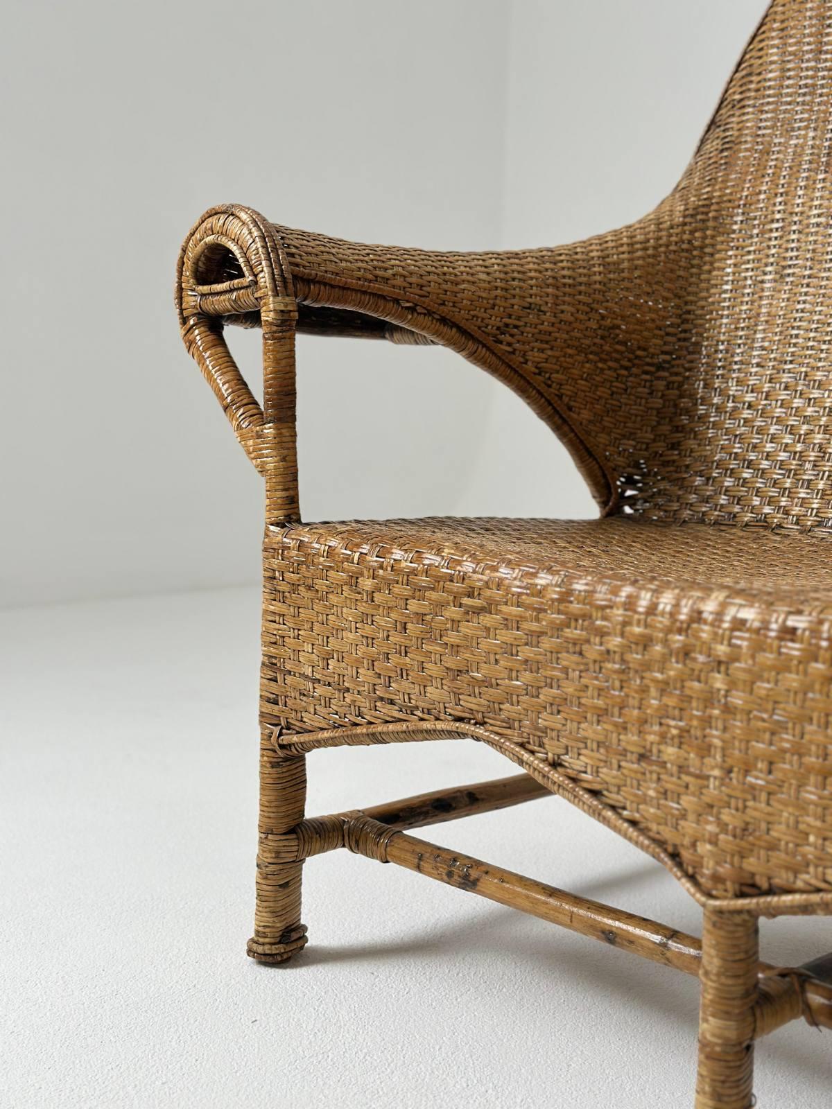 Arts and Crafts Zweisitzer-Sofa aus Korbweide von Dryad and Co.UK 1920er Jahre im Angebot 5