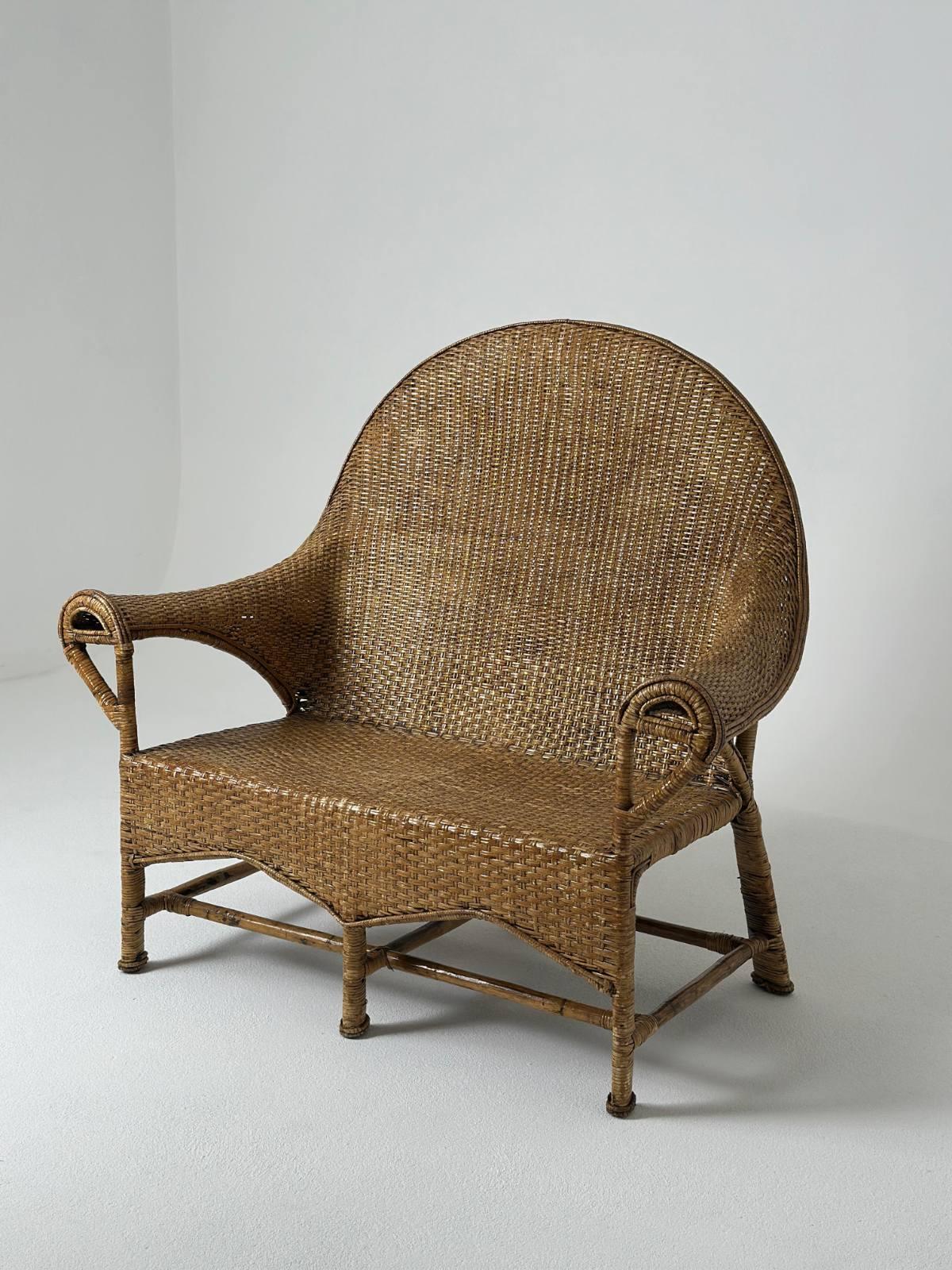 Arts and Crafts Zweisitzer-Sofa aus Korbweide von Dryad and Co.UK 1920er Jahre (Britisch) im Angebot