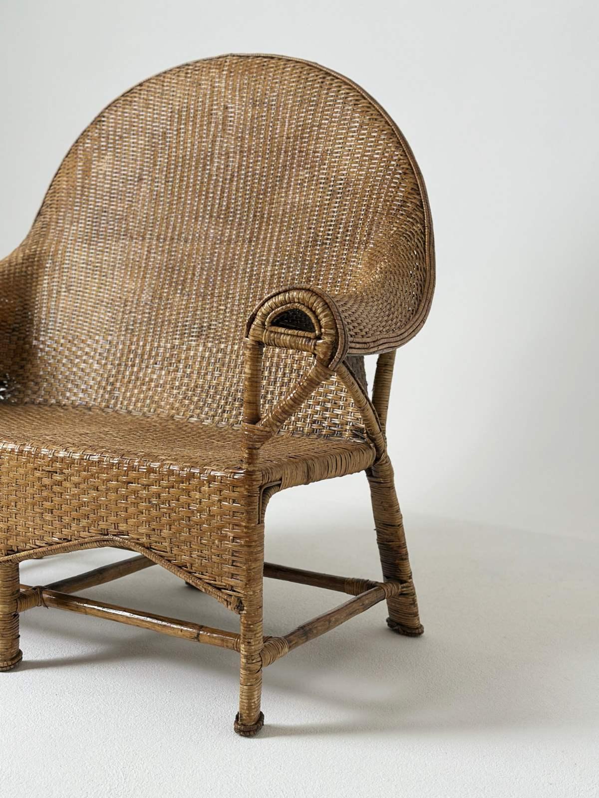 Arts and Crafts Zweisitzer-Sofa aus Korbweide von Dryad and Co.UK 1920er Jahre (Frühes 20. Jahrhundert) im Angebot