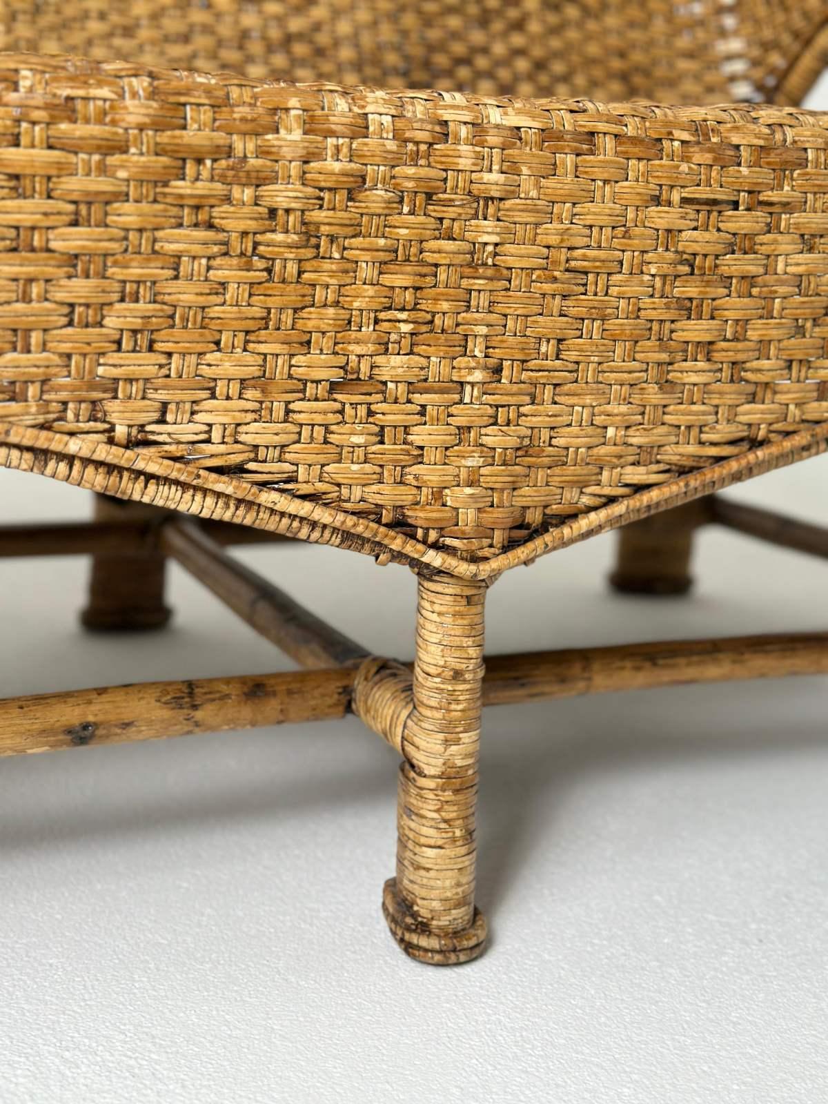 Arts and Crafts Zweisitzer-Sofa aus Korbweide von Dryad and Co.UK 1920er Jahre (Rattan) im Angebot
