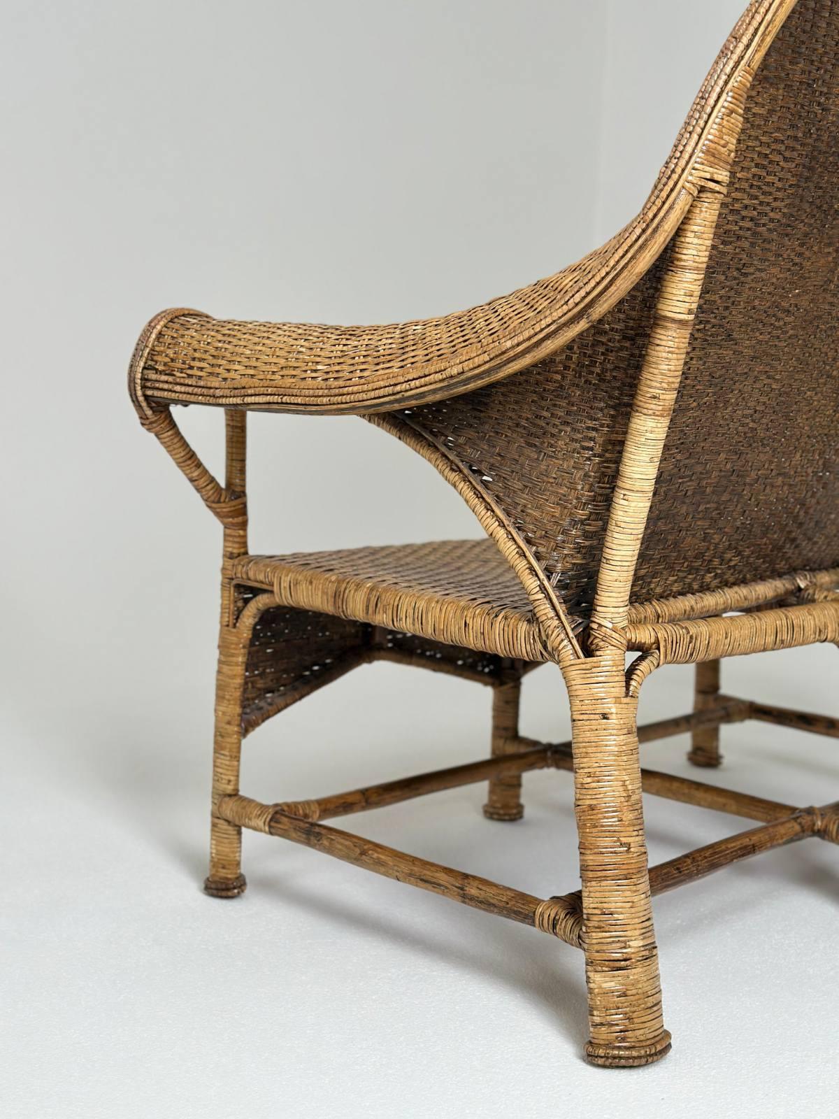 Arts and Crafts Zweisitzer-Sofa aus Korbweide von Dryad and Co.UK 1920er Jahre im Angebot 2