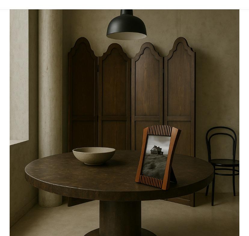 Metal Arts and Crafts Wood Photo Frame in the Style of Michael Graves For Sale