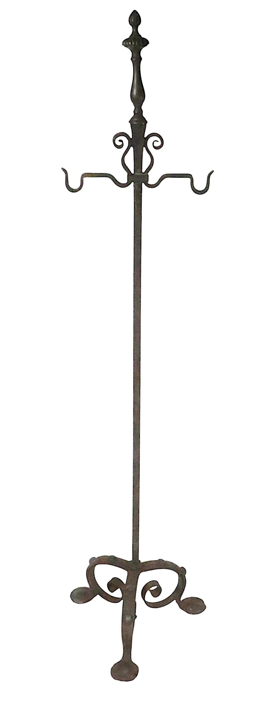 Ottone Porta attrezzi per caminetto in ferro battuto e ottone di Arts and Crafts in vendita