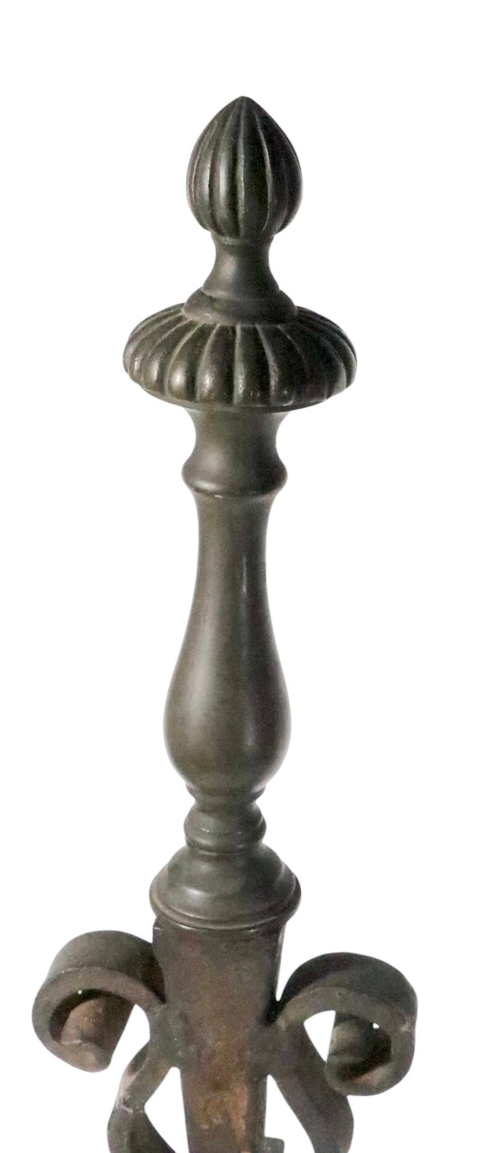 Porta attrezzi per caminetto in ferro battuto e ottone di Arts and Crafts in vendita 3
