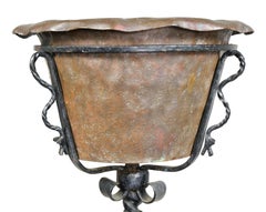 Arts & Crafts Wrought Iron and Copper Plant Stand