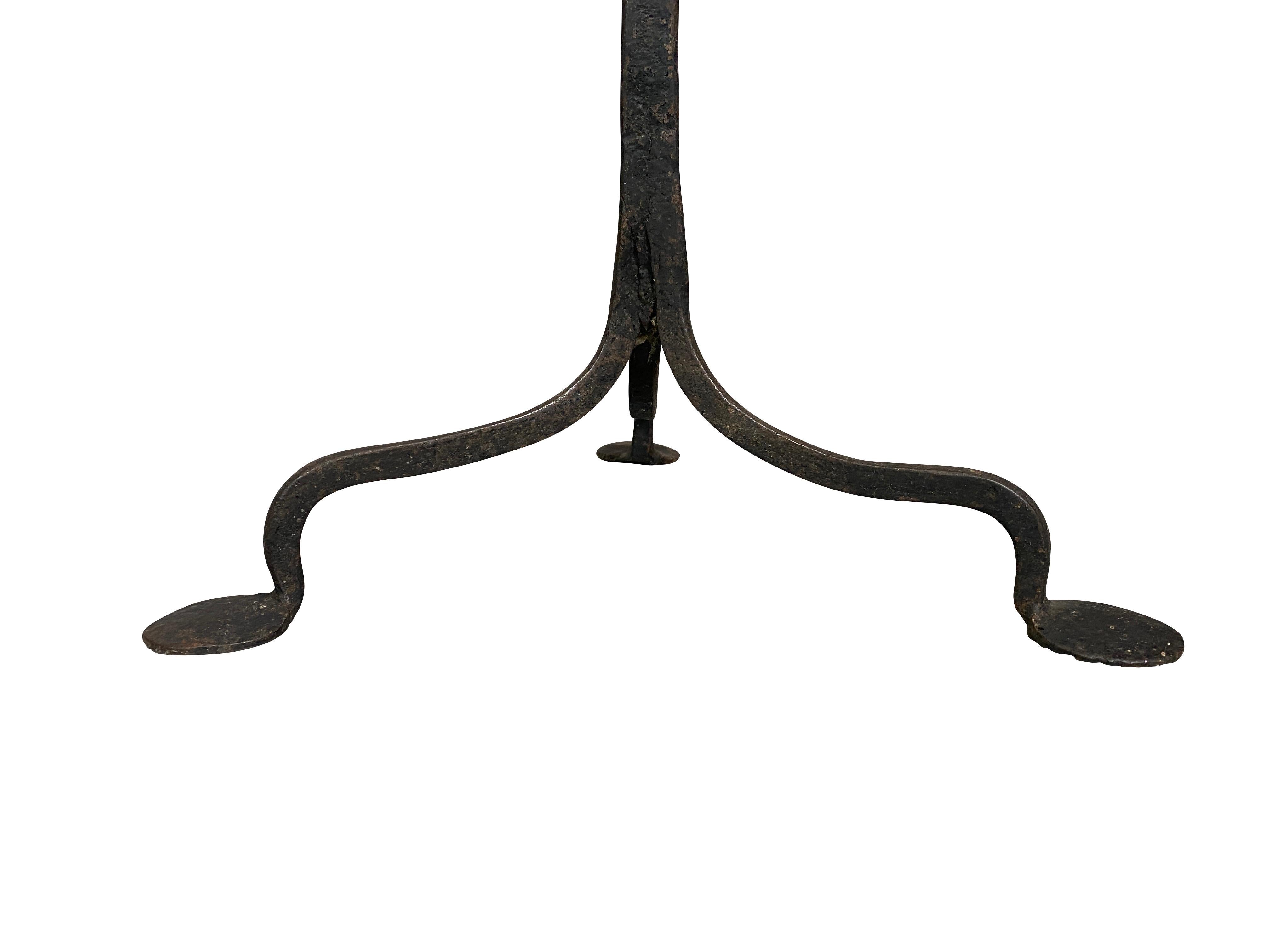 Arts & Crafts Wrought Iron Fire Tools on Stand 1