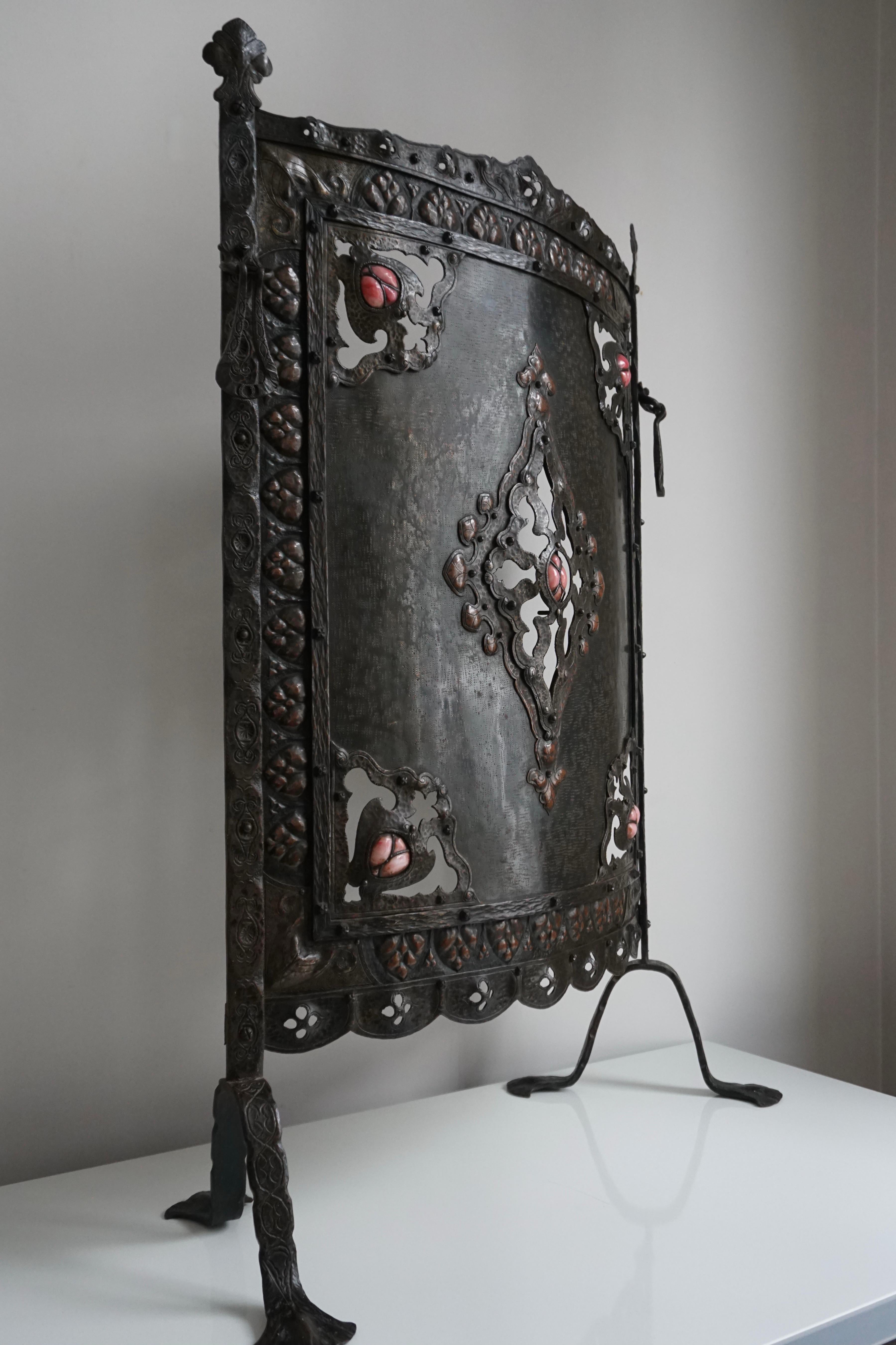 Écran de cheminée en fer forgé Arts and Crafts Bon état - En vente à Antwerp, BE