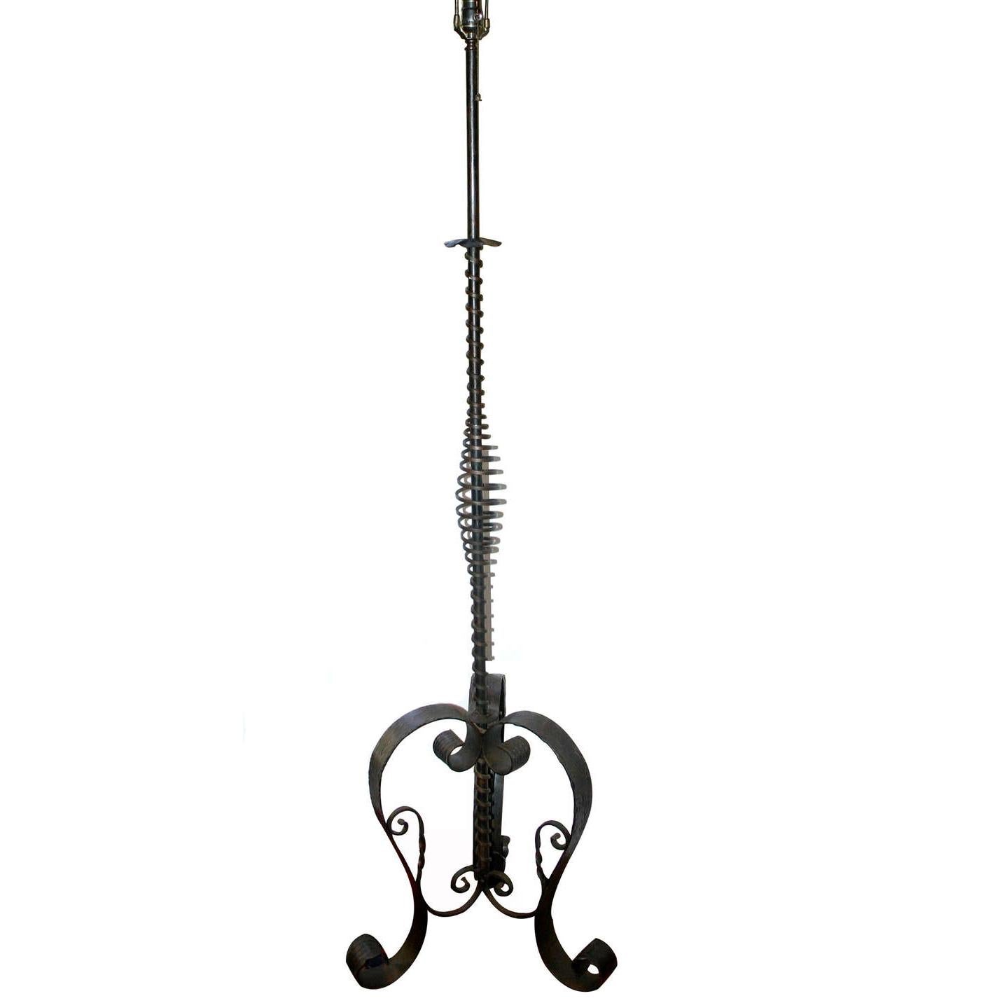 Arts & Crafts Wrought Iron Floor Lamp