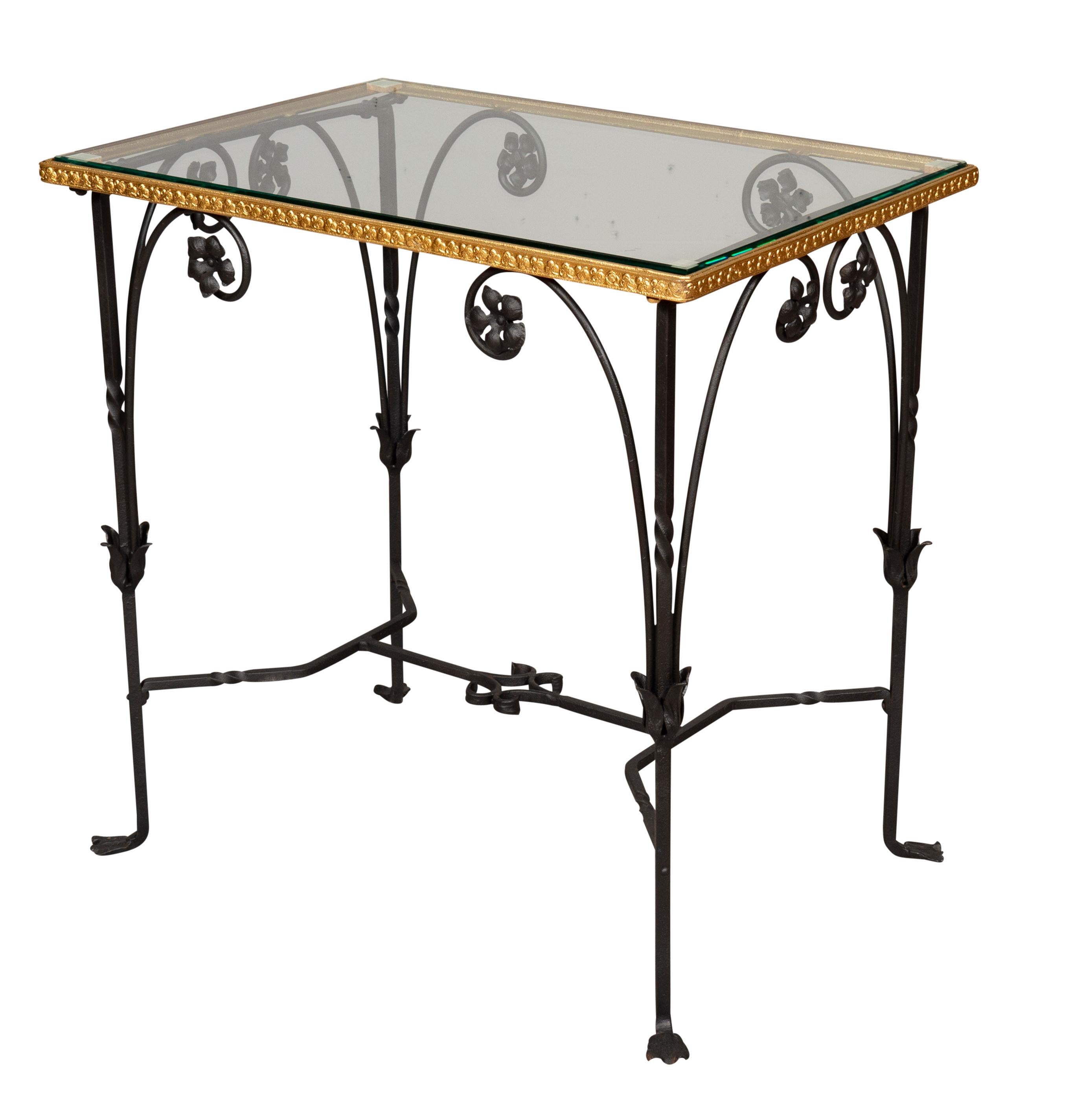 Painted Arts and Crafts Wrought Iron Table