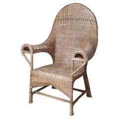 Arts and Crafts Wicker Longue Chair By Dryad and Co UK.1920s