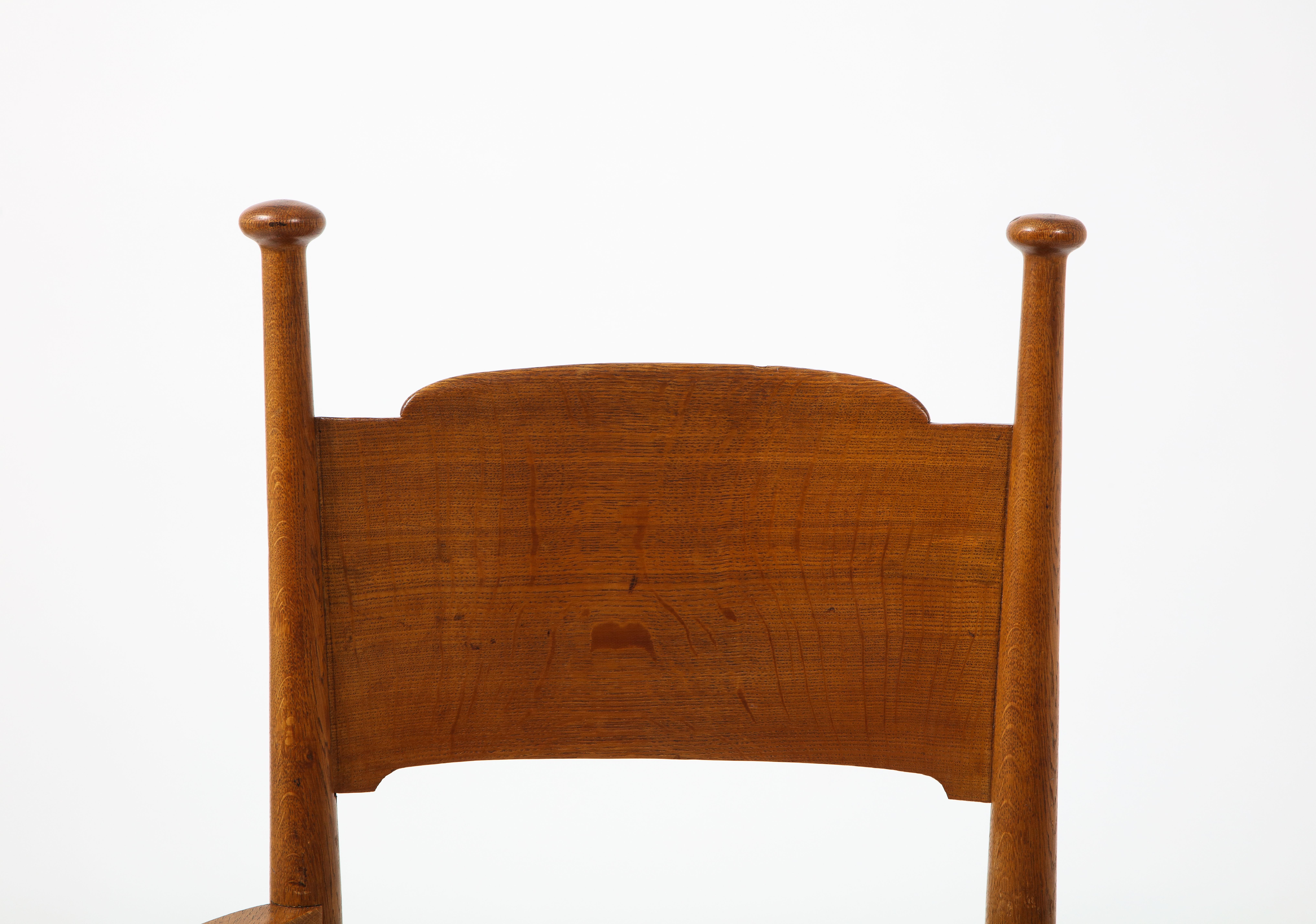  EG Punnets & Williams Arts & Craft-Stuhl mit Binsensitz, England 1910er Jahre (Arts and Crafts) im Angebot