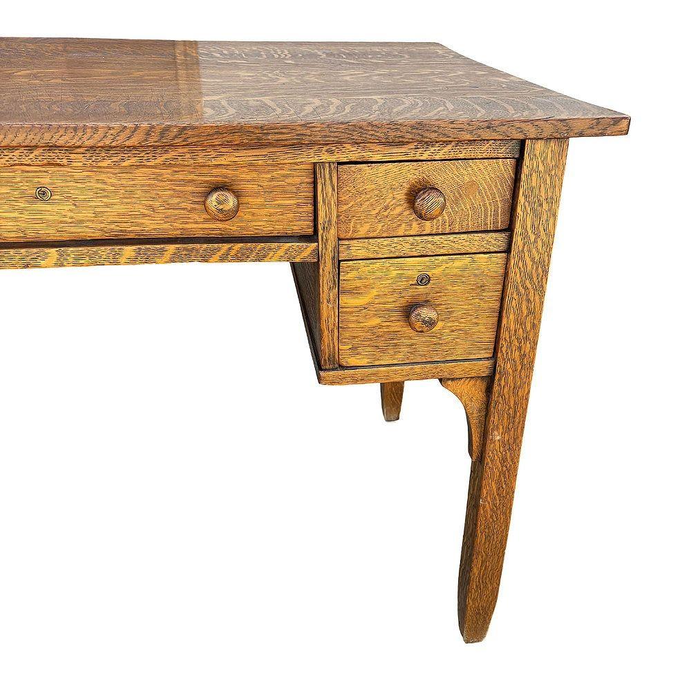 Escritorio Arts & Crafts Mission 3 Cajones Roble Wrighting Artes y manualidades