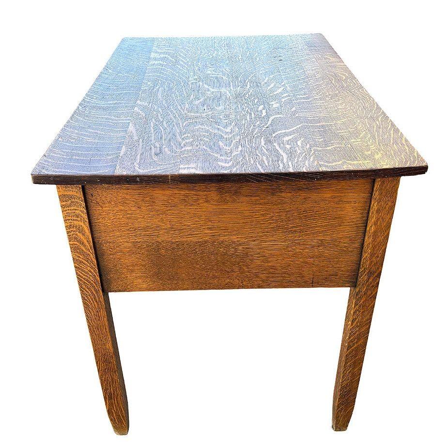 Escritorio Arts & Crafts Mission 3 Cajones Roble Wrighting Estadounidense