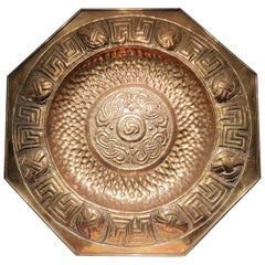 Antique Arts & Craft Movement Celtic Design Brass Charger