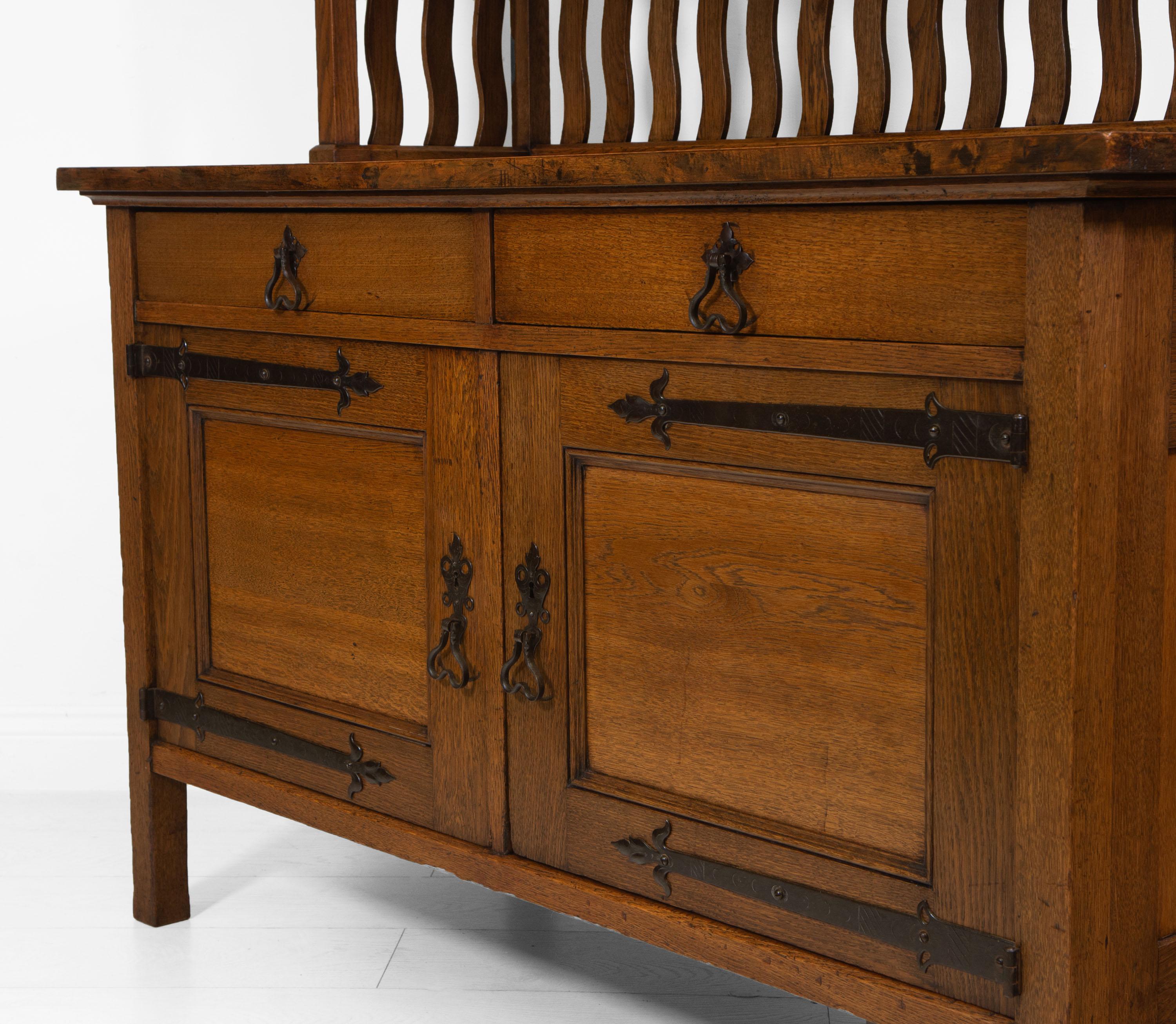 Arts & Craft Oak Sideboard Cabinet Liberty & Co Style Circa 1900 4