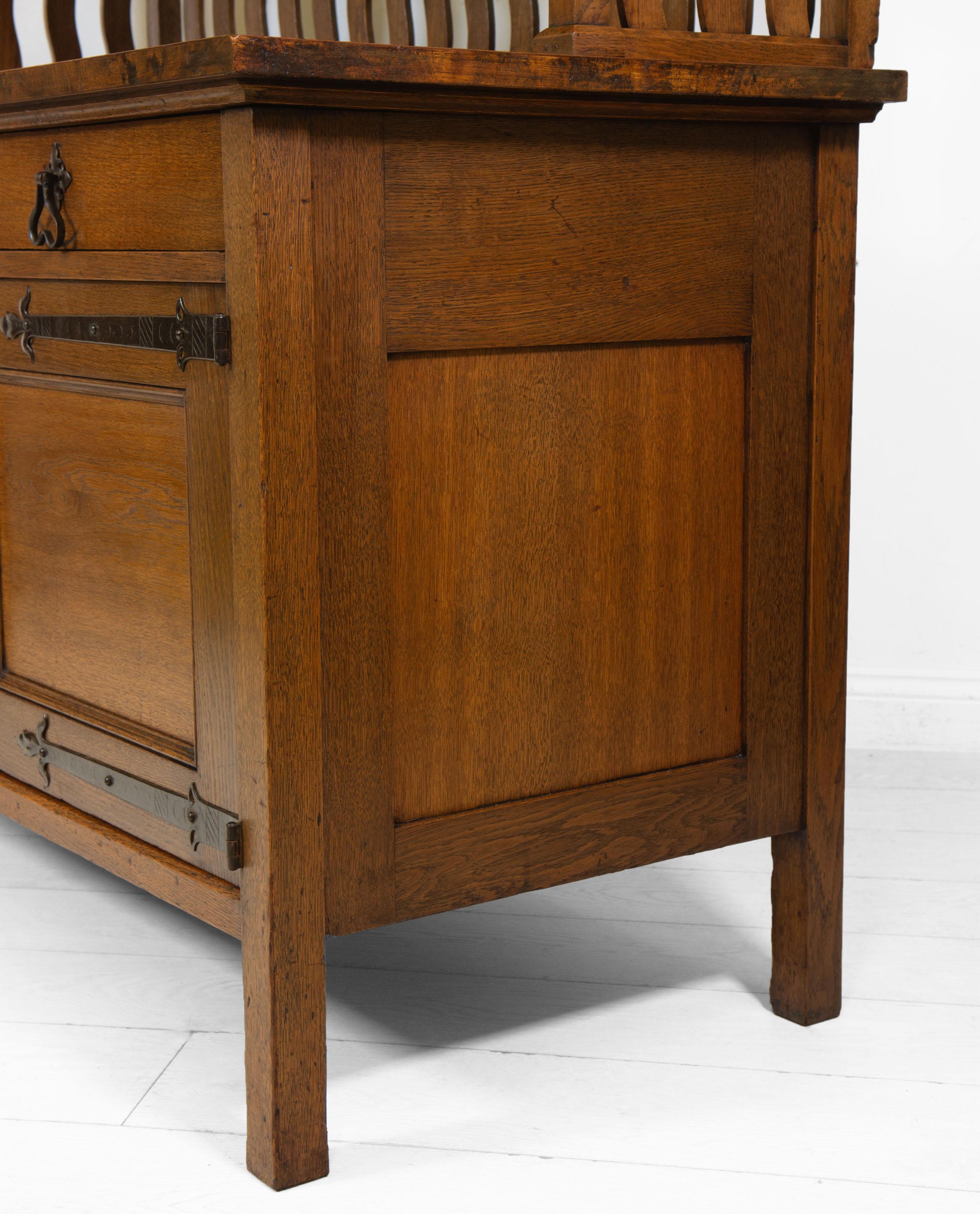 Arts & Craft Oak Sideboard Cabinet Liberty & Co Style Circa 1900 5