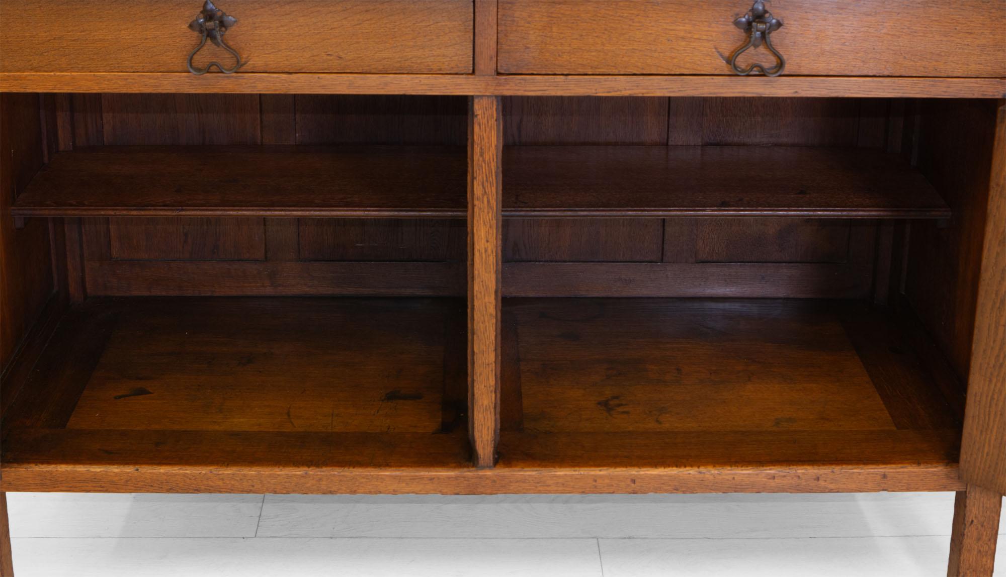 Arts & Craft Oak Sideboard Cabinet Liberty & Co Style Circa 1900 10