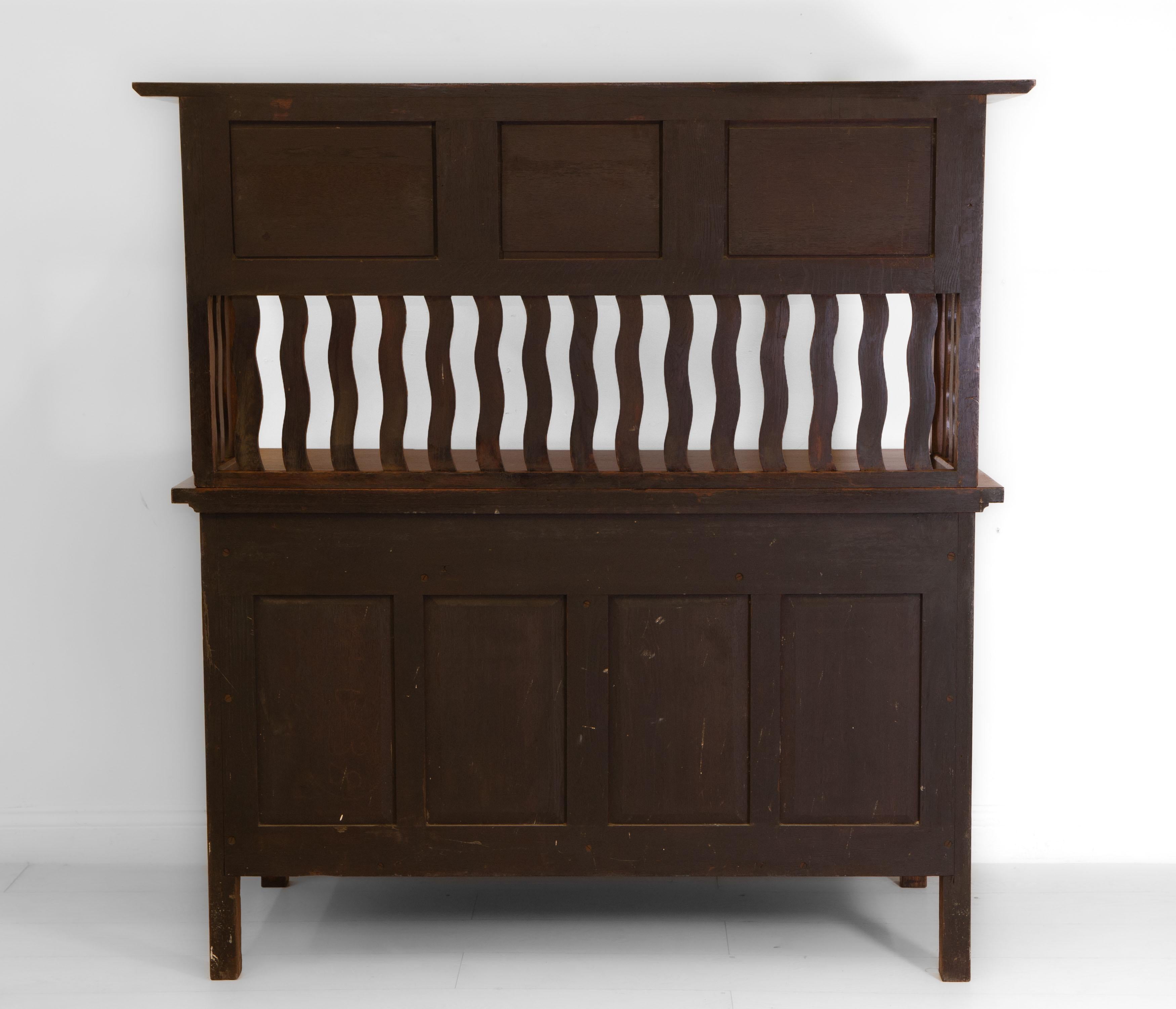 Arts & Craft Oak Sideboard Cabinet Liberty & Co Style Circa 1900 12
