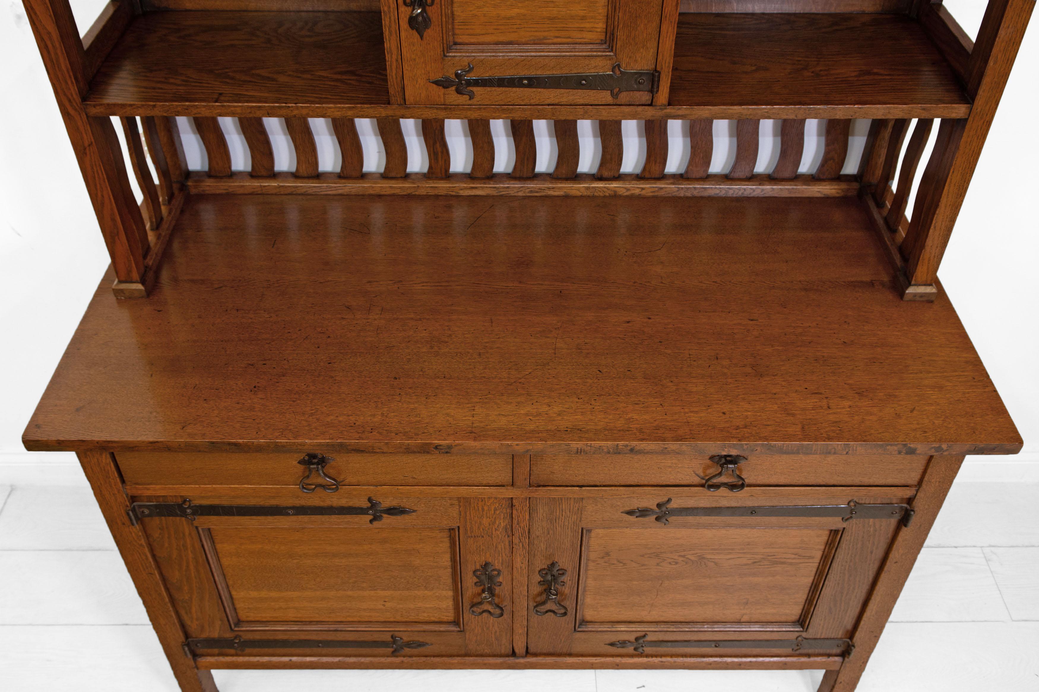 Arts & Craft Oak Sideboard Cabinet Liberty & Co Style Circa 1900 2