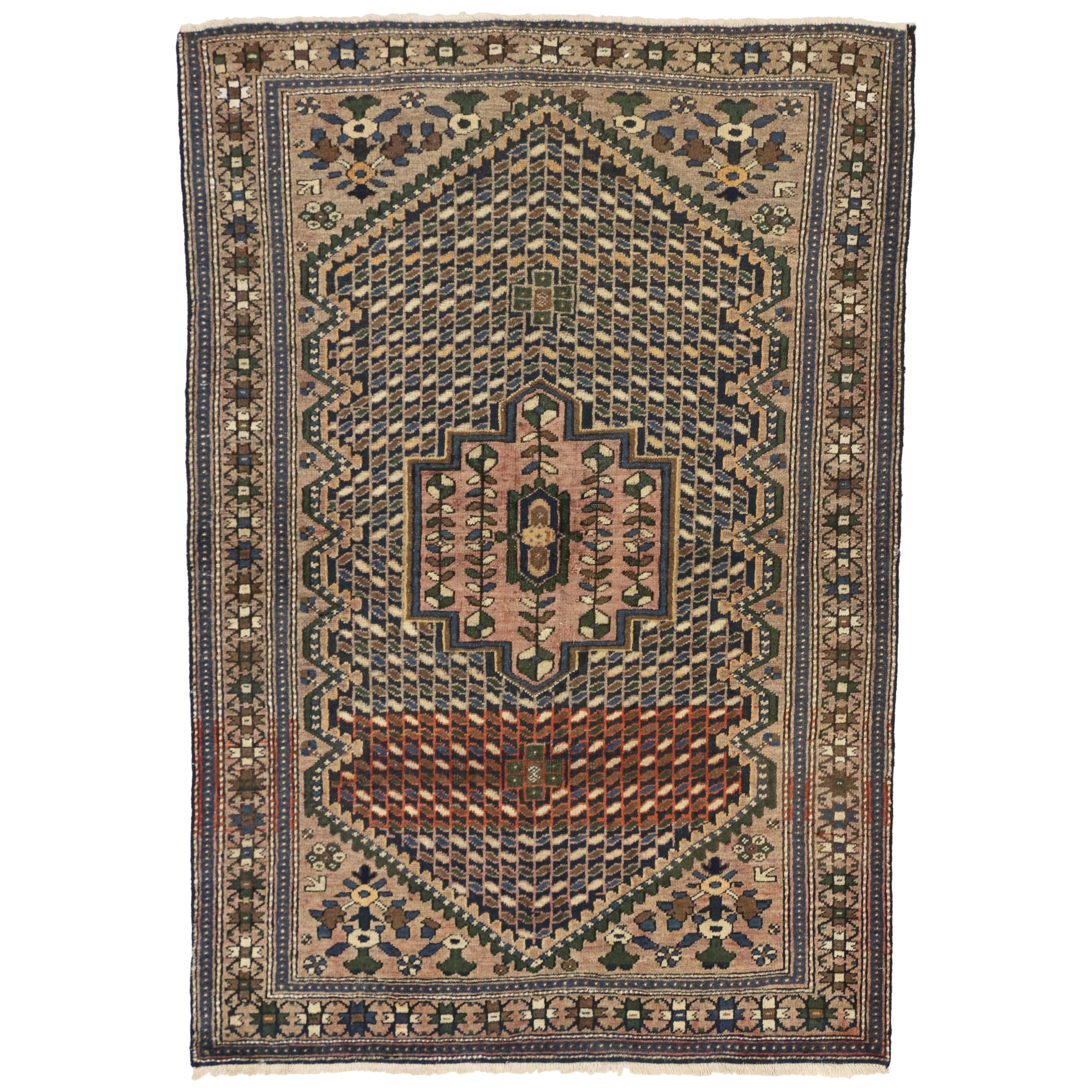 Arts & Craft Style Vintage Persian Bakhtiari Rug, Kitchen, Foyer or Entry Rug